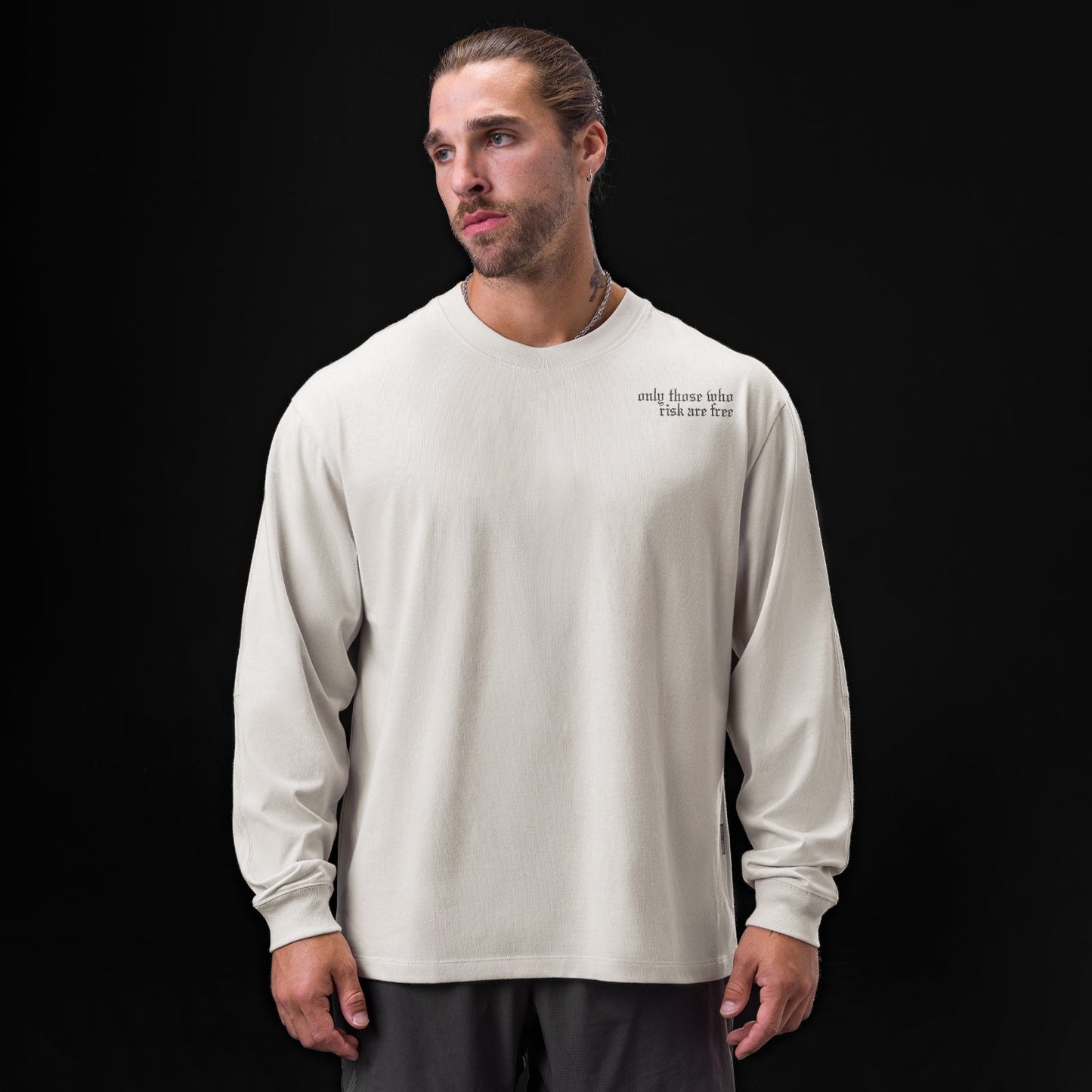 0851. Tech Essential™ Relaxed Long Sleeve Stone "Brush Wings/ASRV" | ASRV US