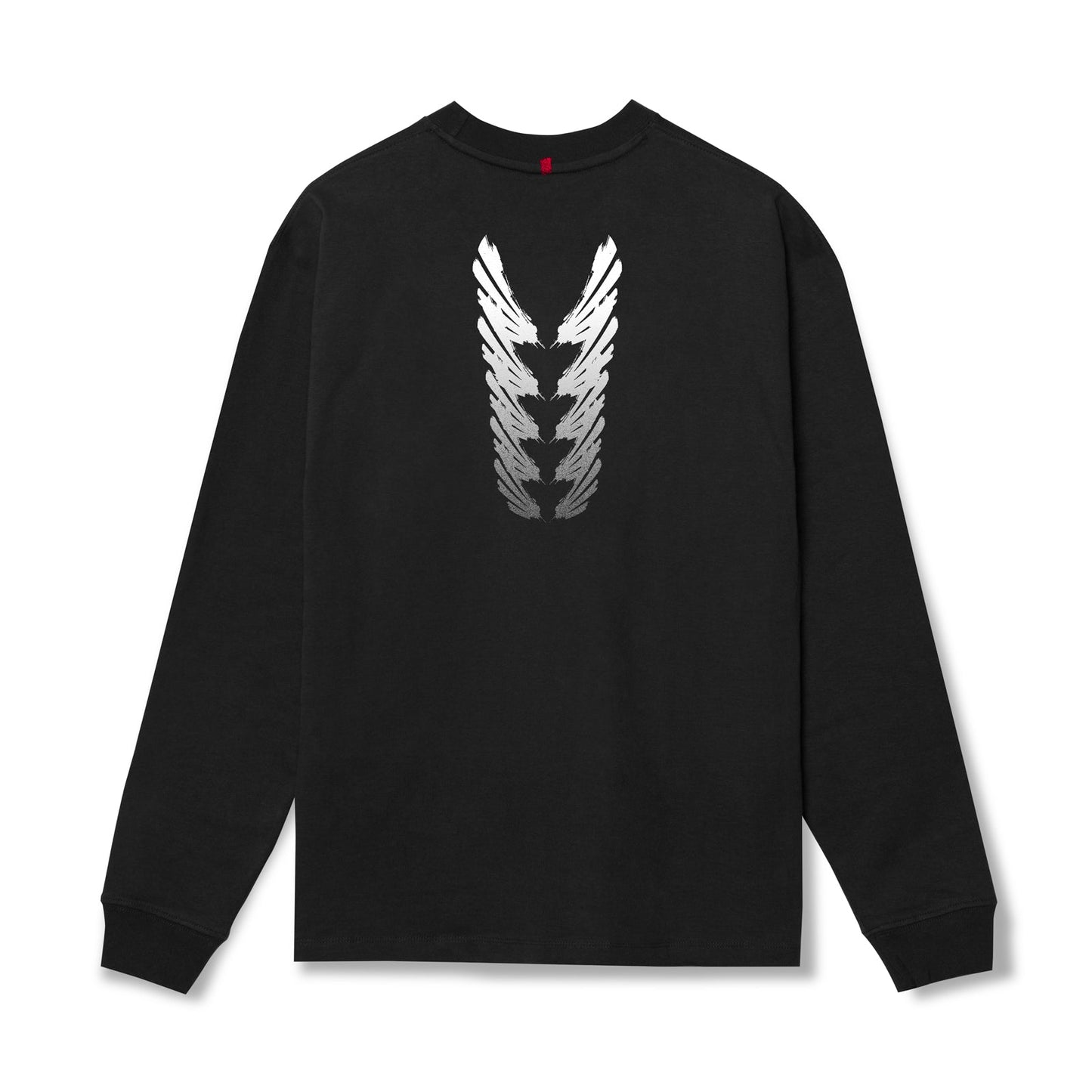 0851. Tech Essential™ Relaxed Long Sleeve Black "Brush Stroke" | ASRV for sale