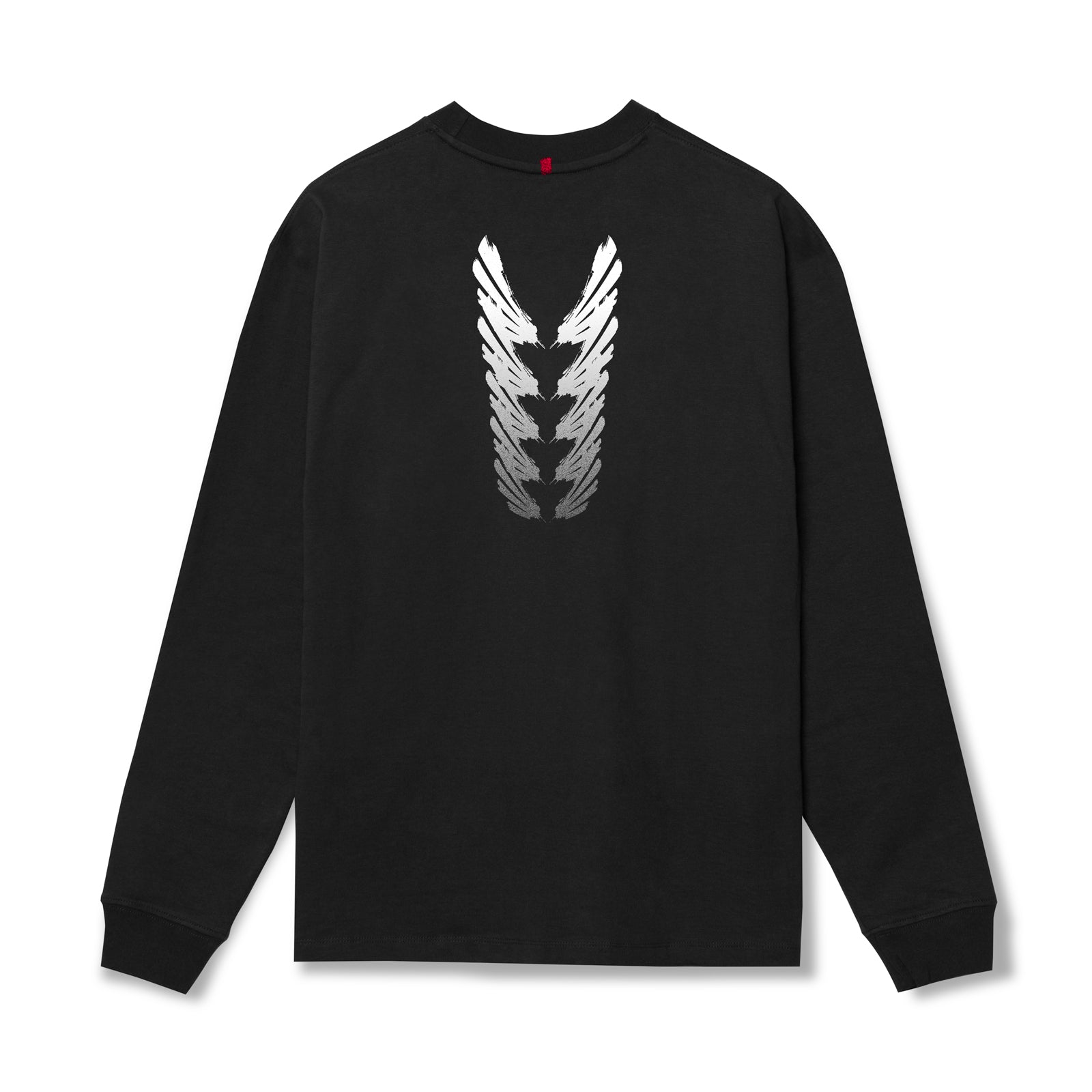 0851. Tech Essential™ Relaxed Long Sleeve Black "Brush Stroke" | ASRV for sale