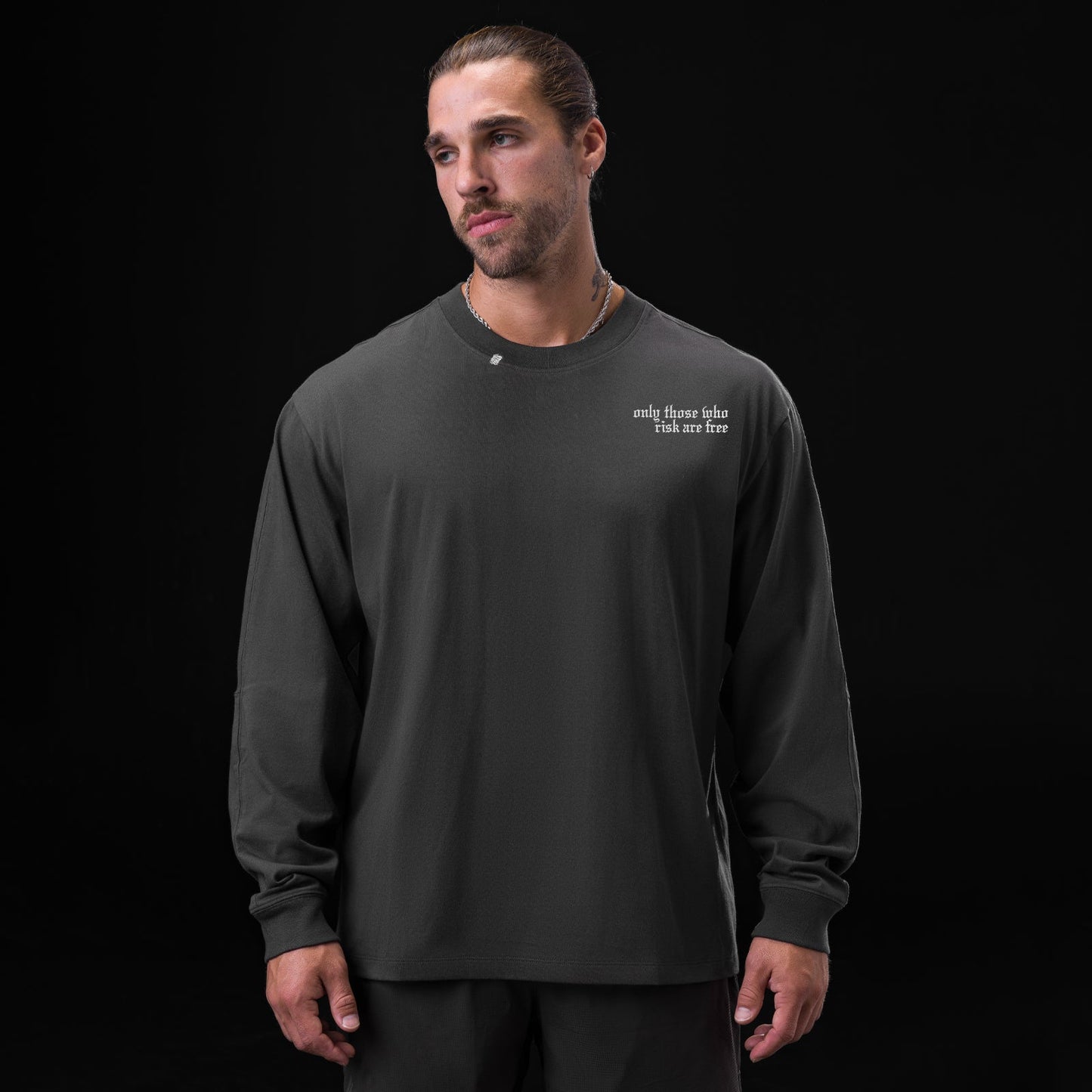 0851. Tech Essential™ Relaxed Long Sleeve Space Grey "Brush Wings/AS | ASRV Online
