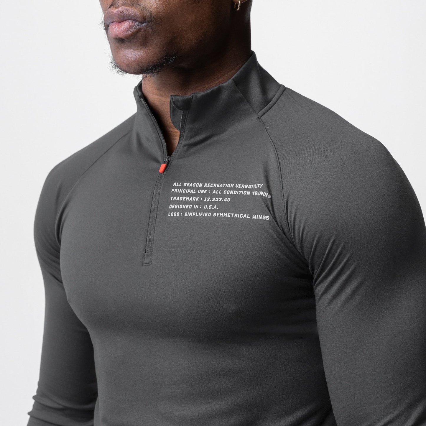 0725. Core Fitted Quarter Zip Space Grey | ASRV US