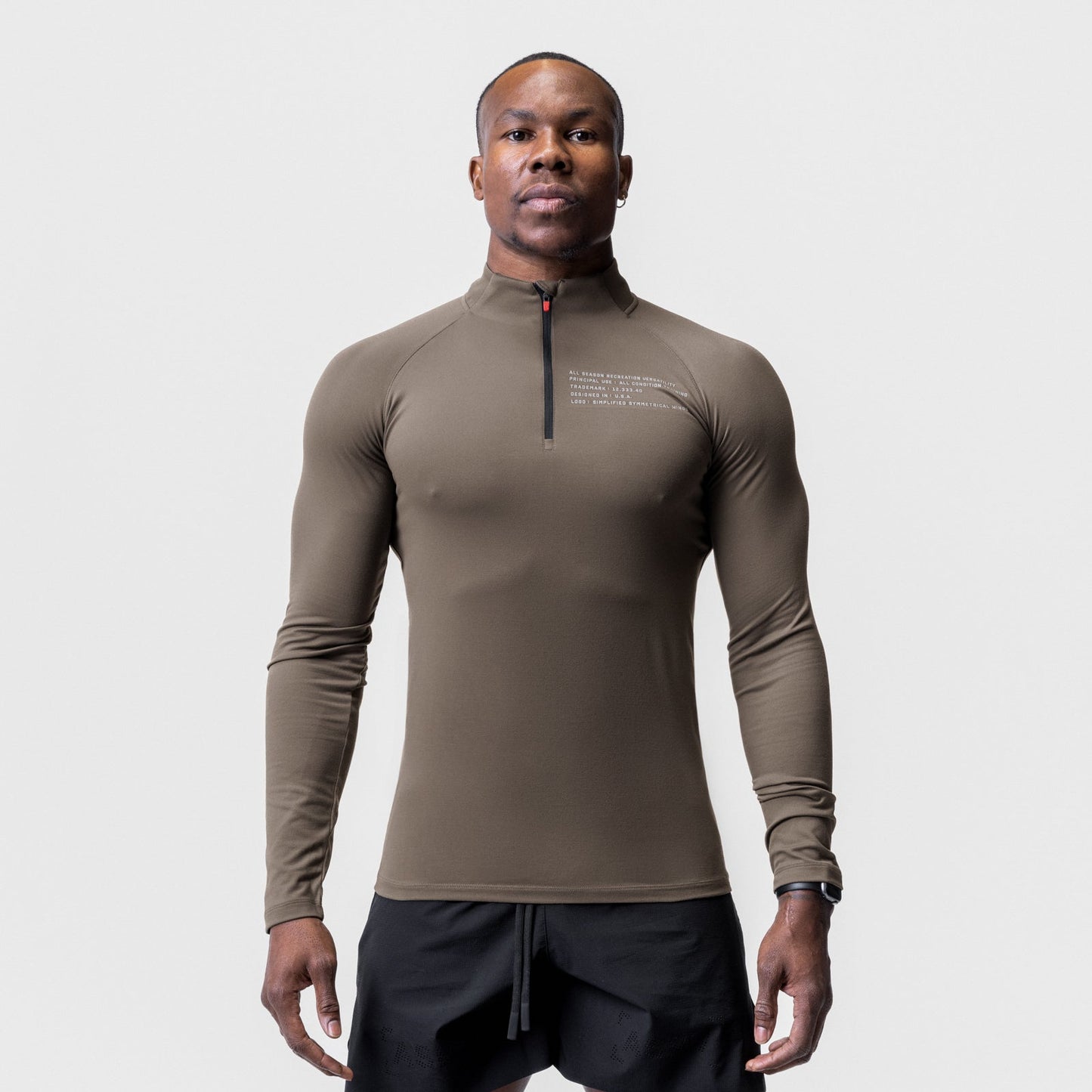 0725. Core Fitted Quarter Zip Deep Taupe | ASRV sale