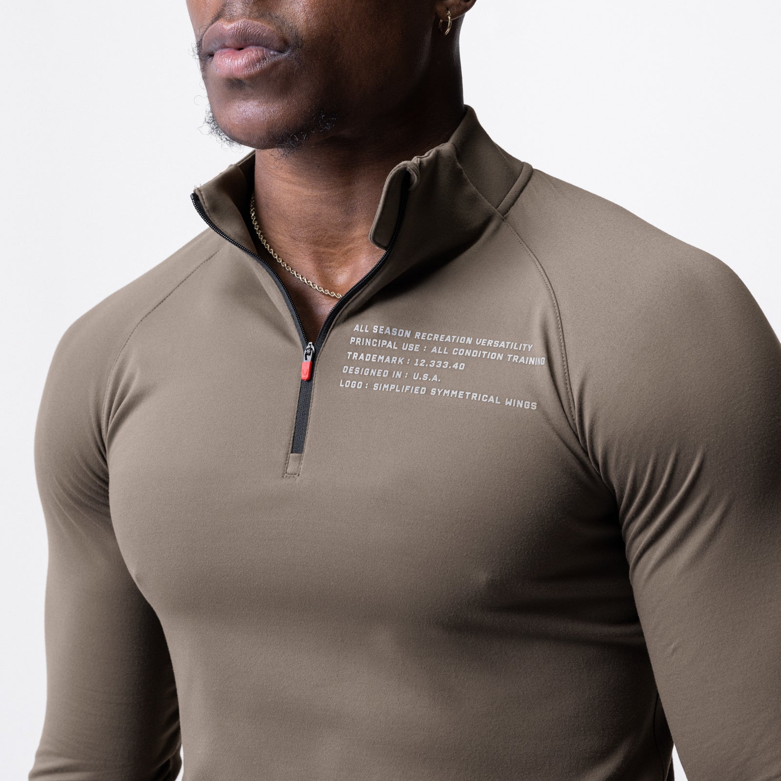 0725. Core Fitted Quarter Zip Deep Taupe | ASRV sale