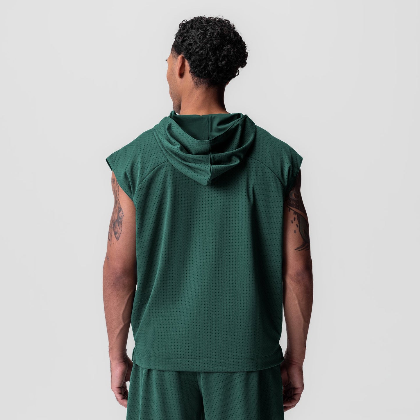 0983. Reversible 2-in-1 Cutoff Hoodie Forest Green | ASRV Online