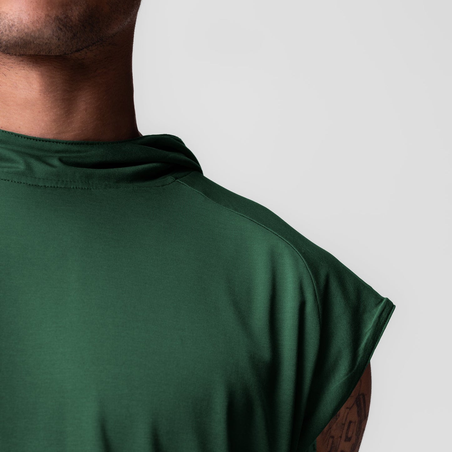 0983. Reversible 2-in-1 Cutoff Hoodie Forest Green | ASRV Online