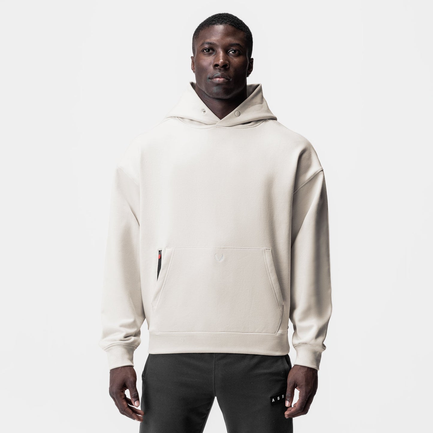 0874. Tech-Terry™ Zip Pocket Hoodie Stone/White "OTWR" | ASRV Discount