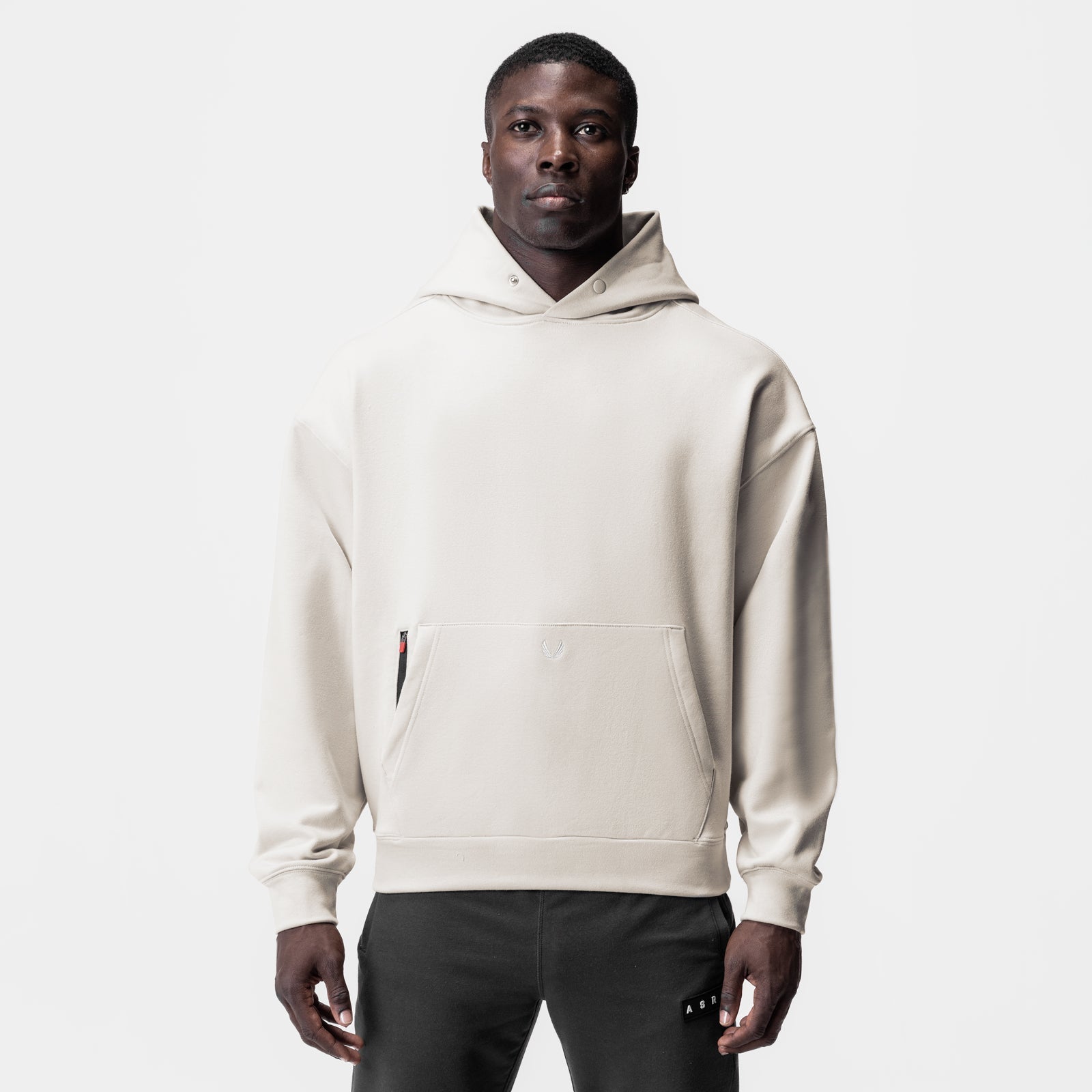 0874. Tech-Terry™ Zip Pocket Hoodie Stone/White "OTWR" | ASRV Discount