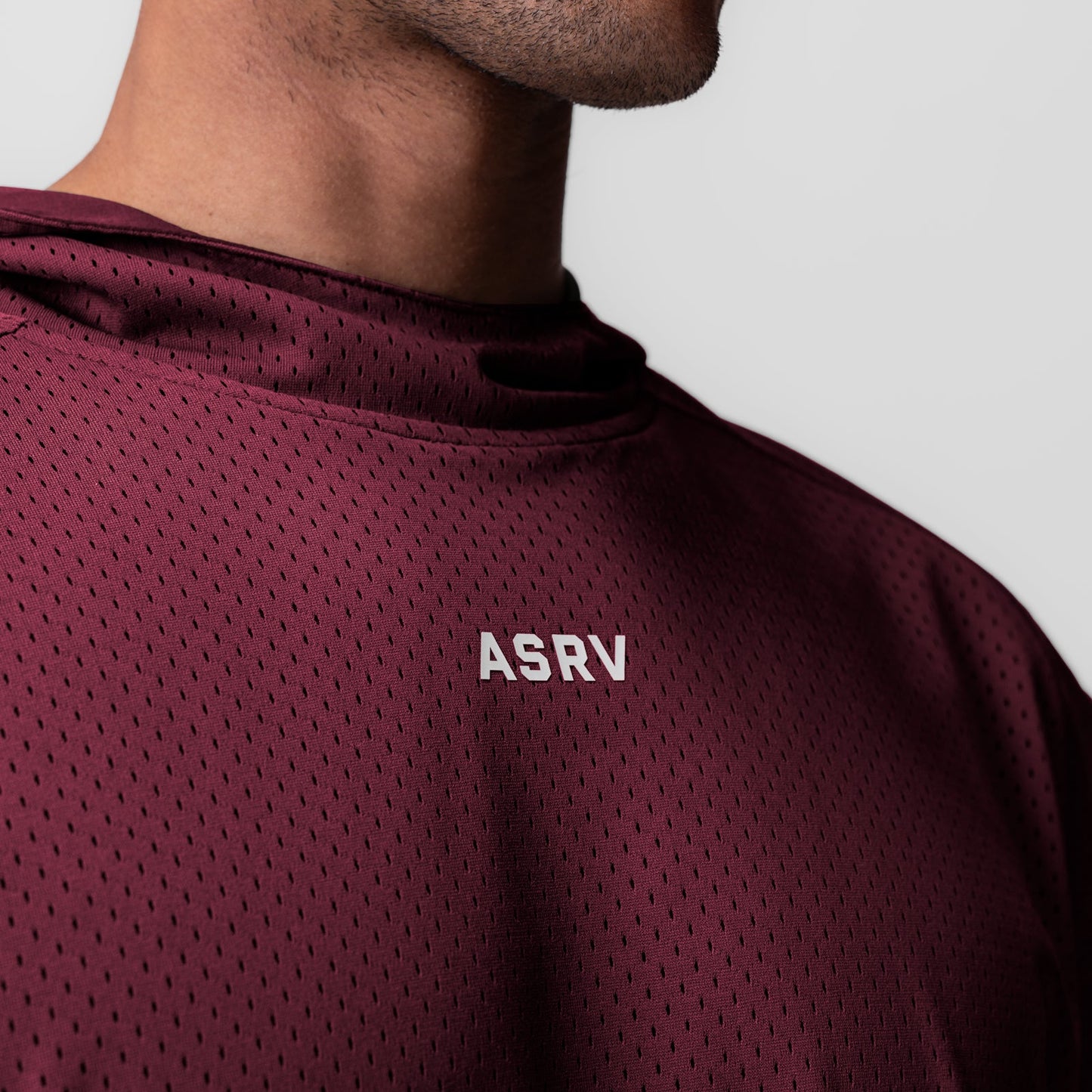 0983. Reversible 2-in-1 Cutoff Hoodie Crimson | ASRV US