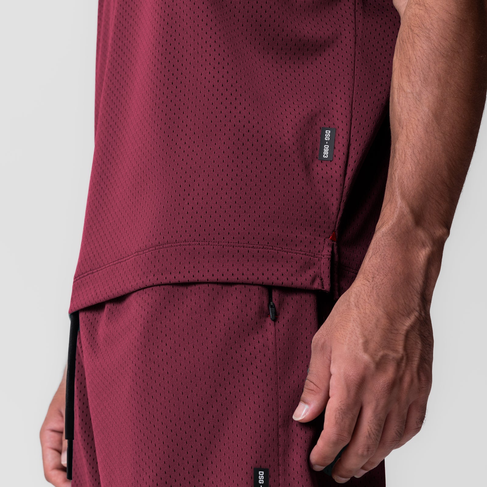 0983. Reversible 2-in-1 Cutoff Hoodie Crimson | ASRV US