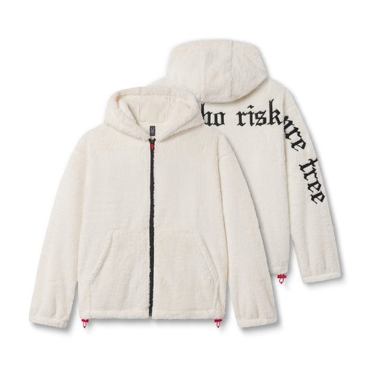 0887. Sherpa Recovery Full Zip Hoodie Ivory Cream/Black | ASRV for sale