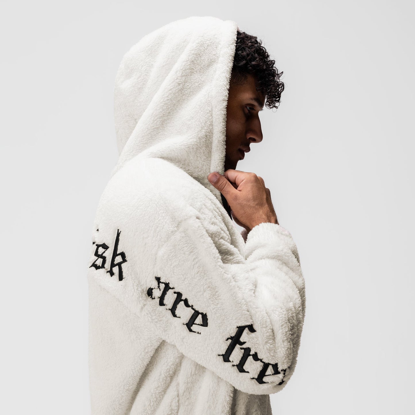 0887. Sherpa Recovery Full Zip Hoodie Ivory Cream/Black | ASRV for sale