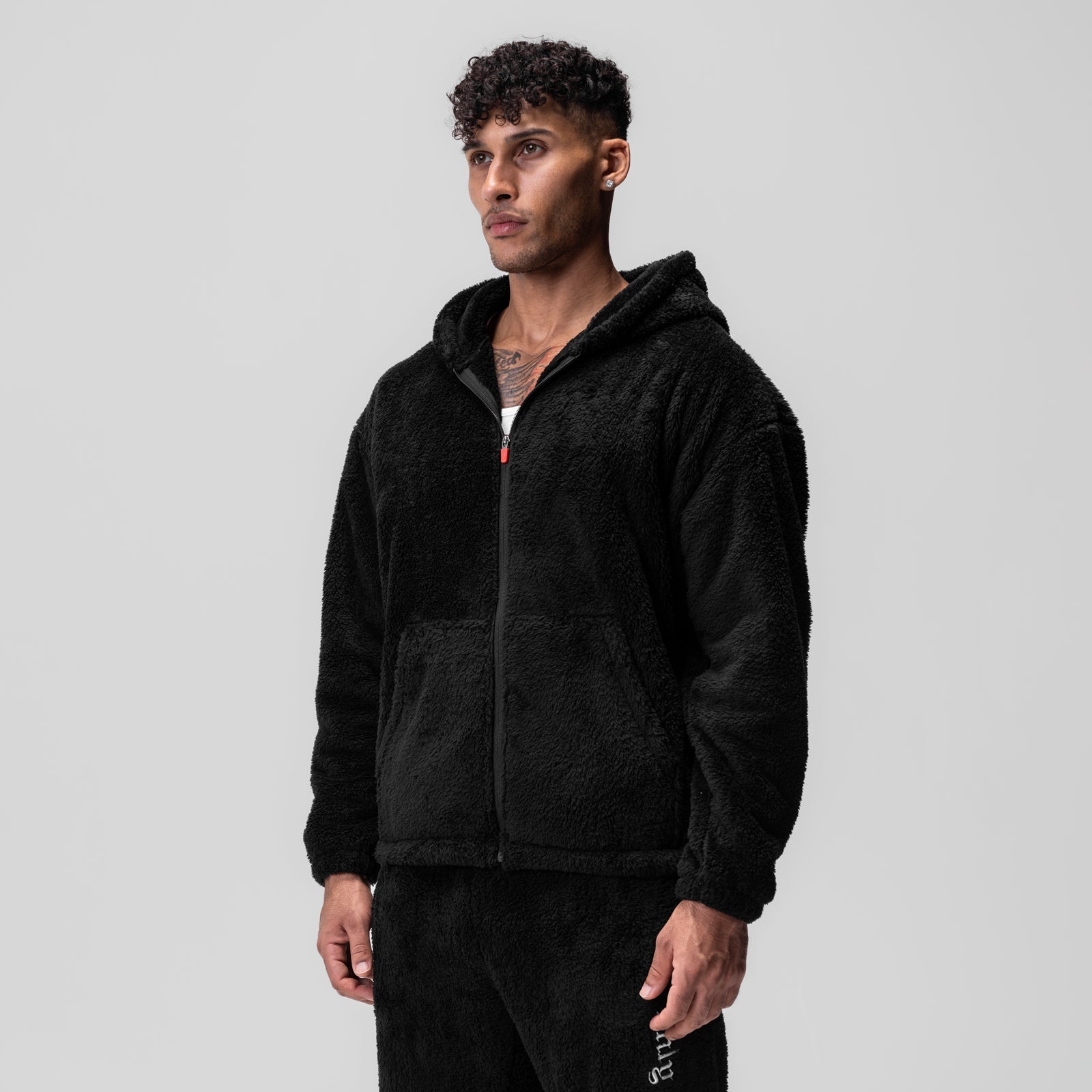 0887. Sherpa Recovery Full Zip Hoodie Black/White | ASRV Discount