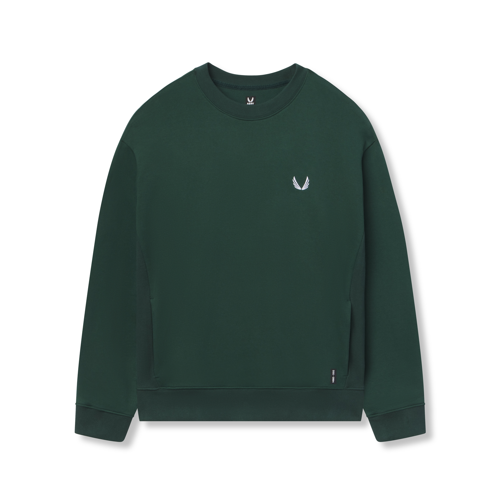 0984. Herringbone Terry Crewneck Forest Green | ASRV sale