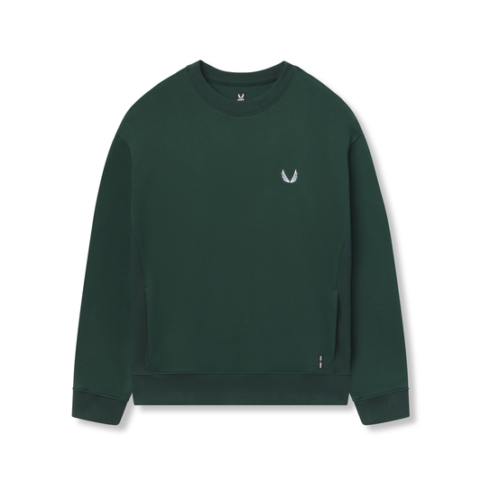 0984. Herringbone Terry Crewneck Forest Green | ASRV sale
