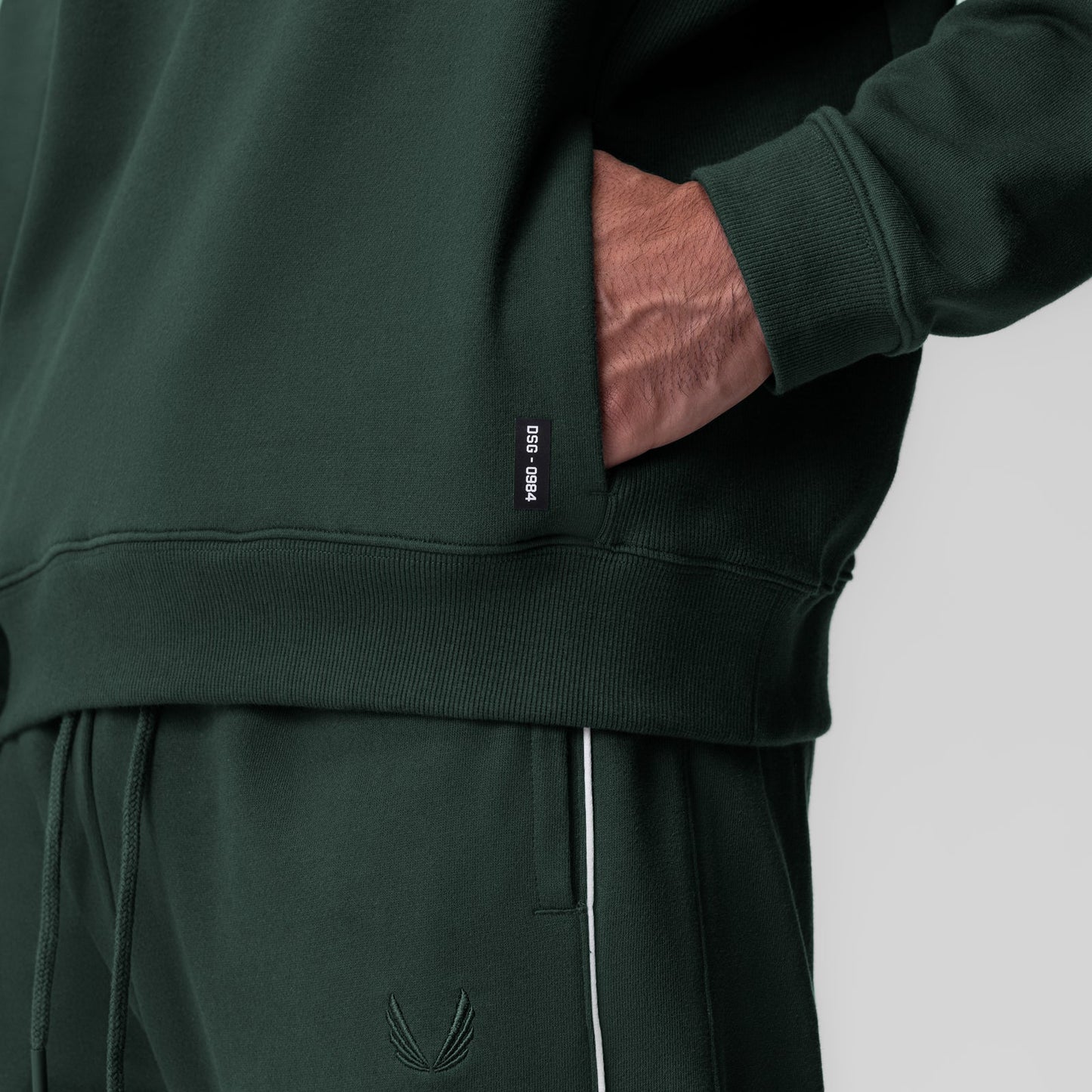 0984. Herringbone Terry Crewneck Forest Green | ASRV sale