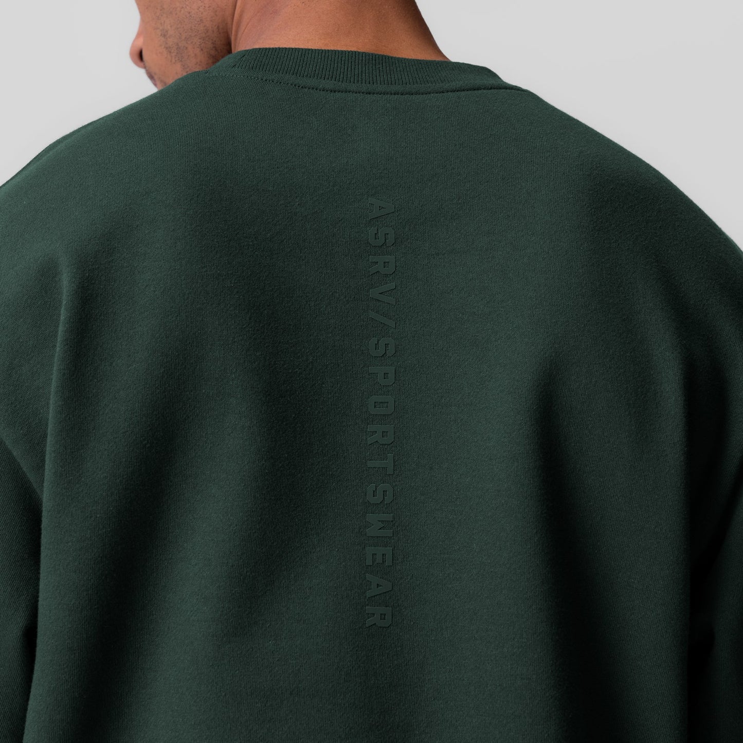 0984. Herringbone Terry Crewneck Forest Green | ASRV sale