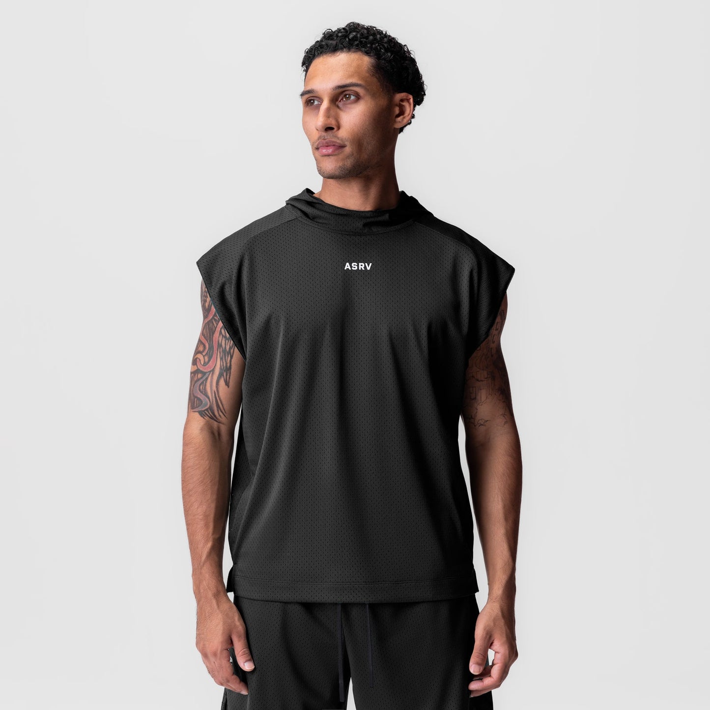 0983. Reversible 2-in-1 Cutoff Hoodie Black | ASRV on sale