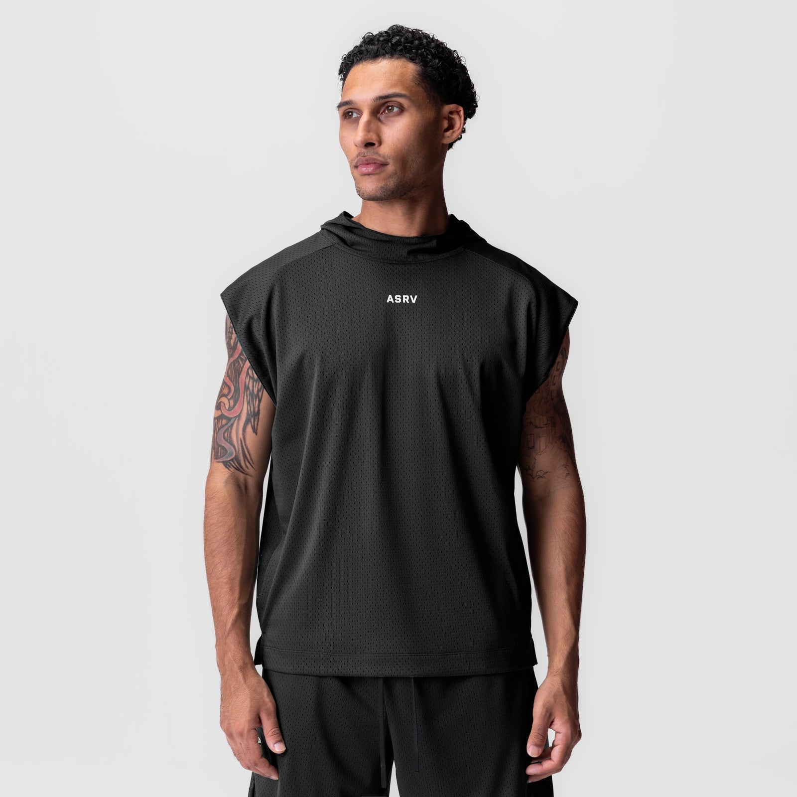 0983. Reversible 2-in-1 Cutoff Hoodie Black | ASRV on sale