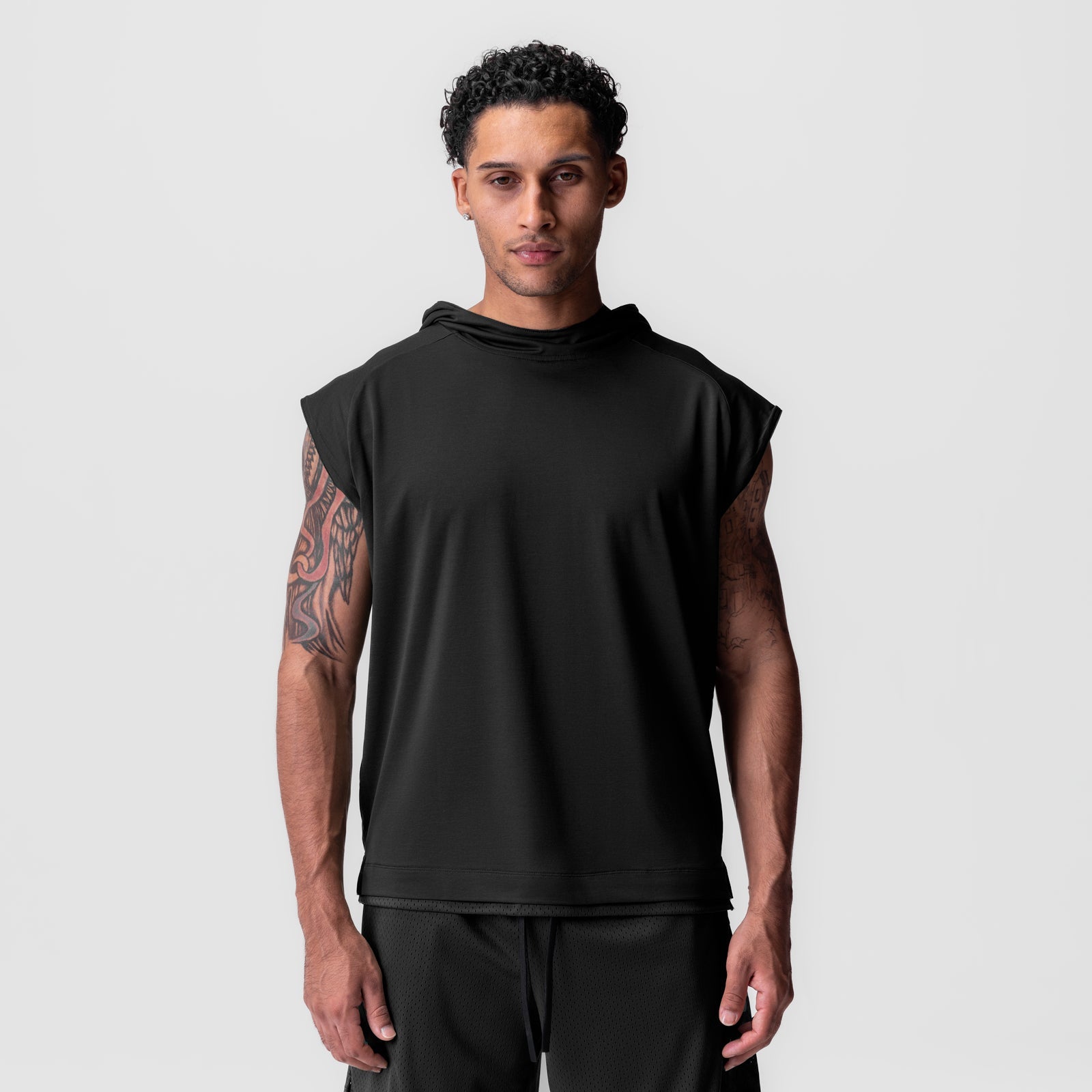 0983. Reversible 2-in-1 Cutoff Hoodie Black | ASRV on sale