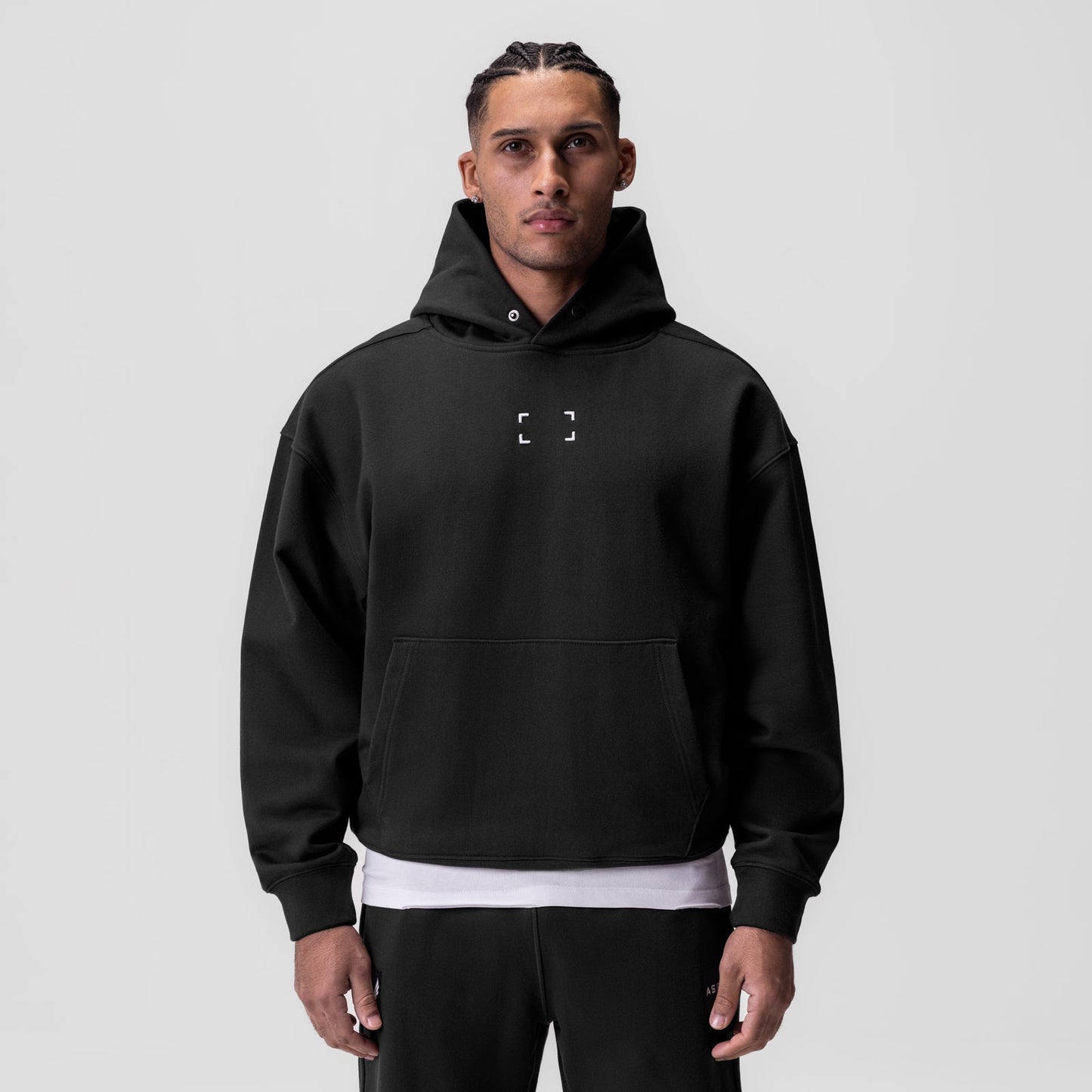 0648. Tech-Terry™ Hoodie Black "Space Bracket" | ASRV Discount