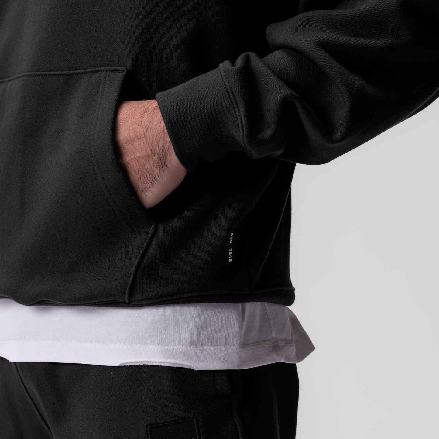 0648. Tech-Terry™ Hoodie Black "Space Bracket" | ASRV Discount