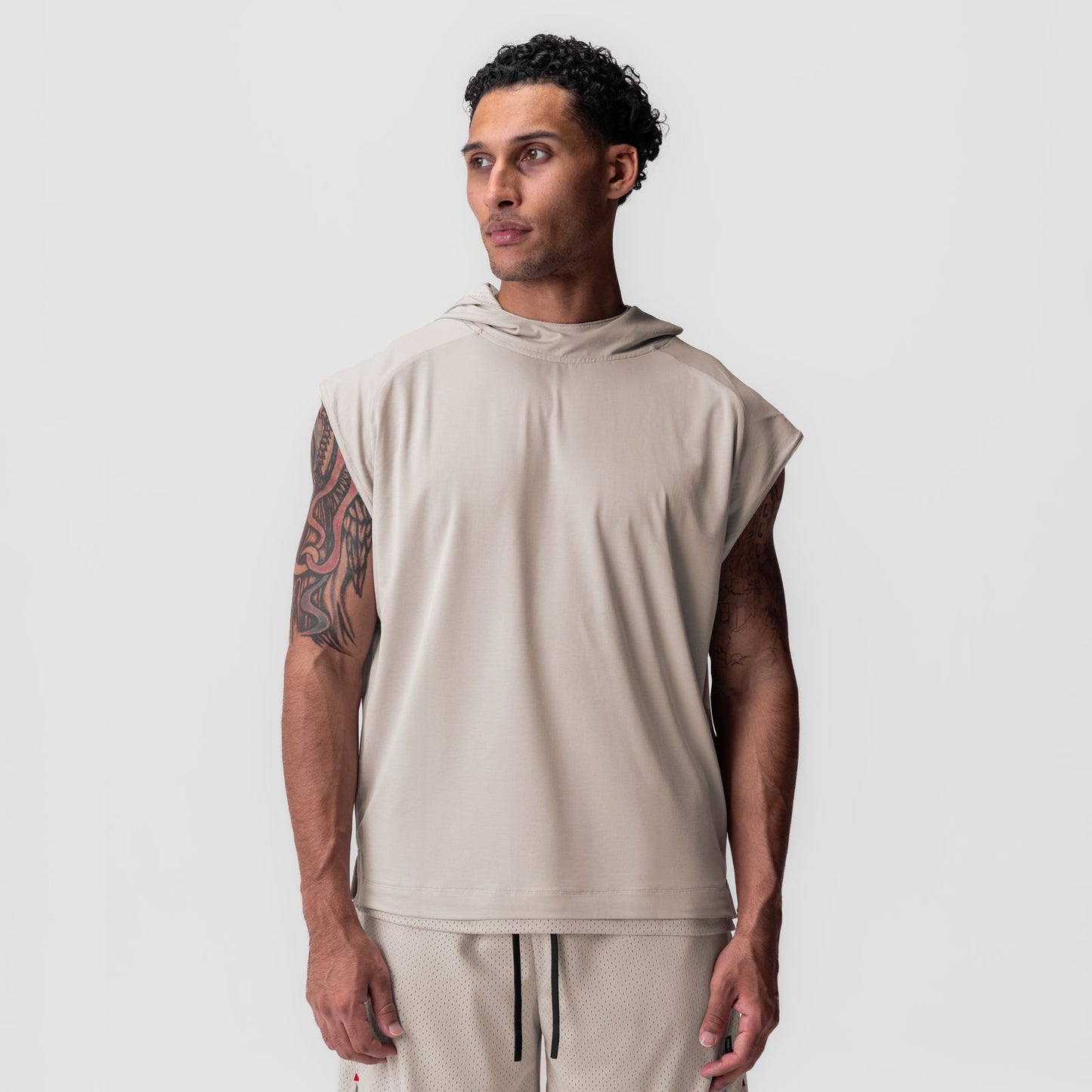 0983. Reversible 2-in-1 Cutoff Hoodie Chai | ASRV Online