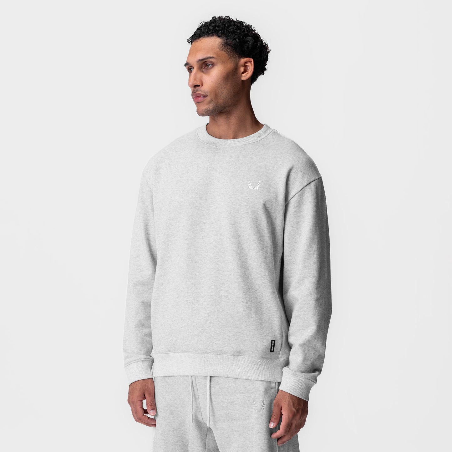 0984. Herringbone Terry Crewneck Heather Grey | ASRV for sale
