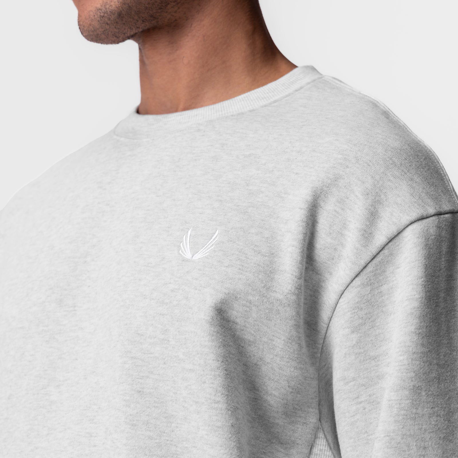 0984. Herringbone Terry Crewneck Heather Grey | ASRV for sale