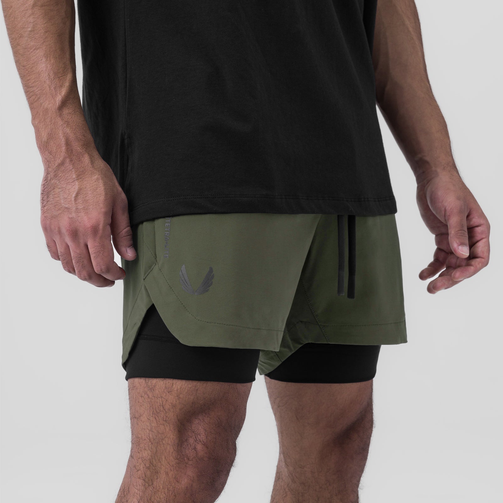 0865. Tetra-Lite® 5" Liner Short Olive "Wings"/Black | ASRV US