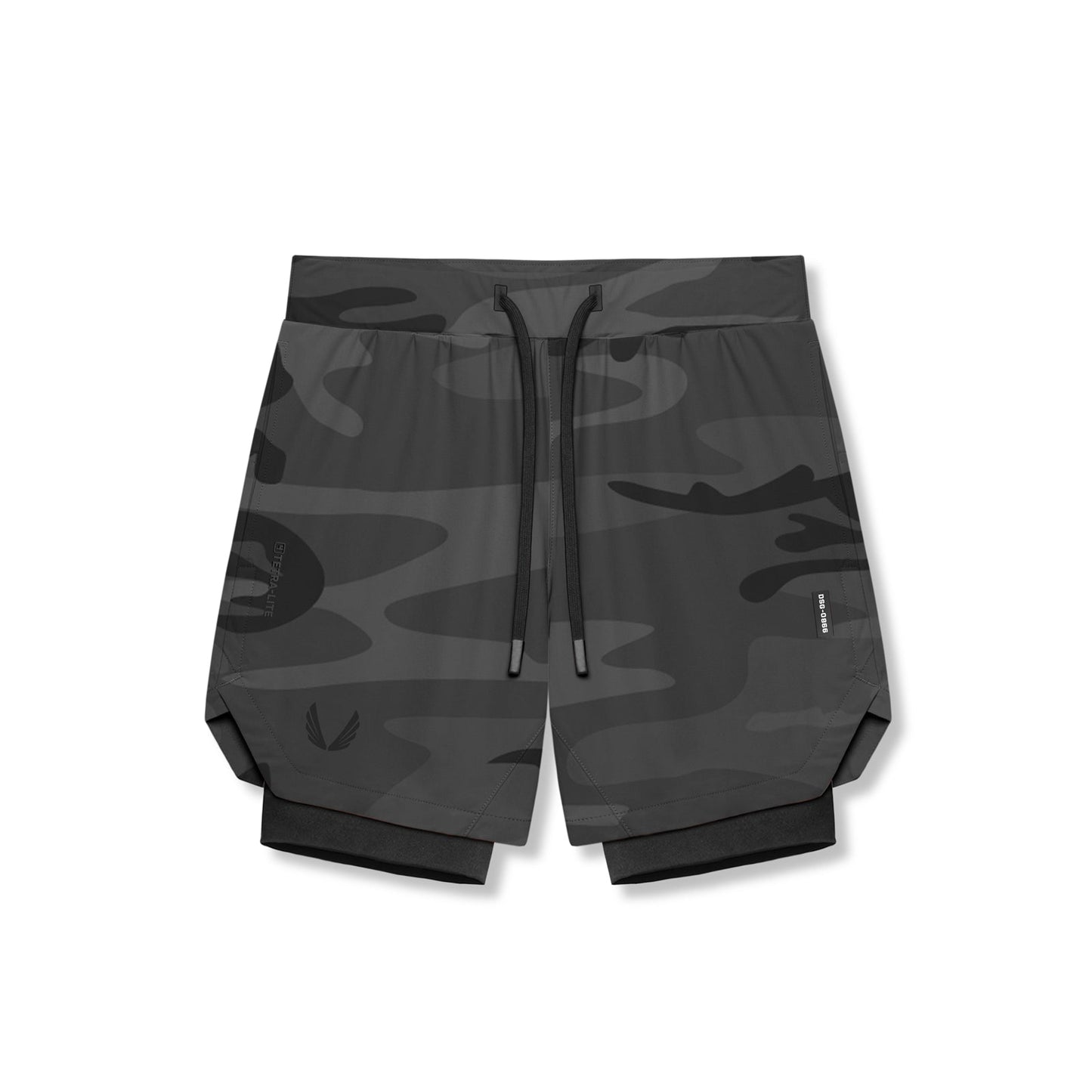 0866. Tetra-Lite® 7" Liner Short Black Camo "Wings"/Black | ASRV on sale