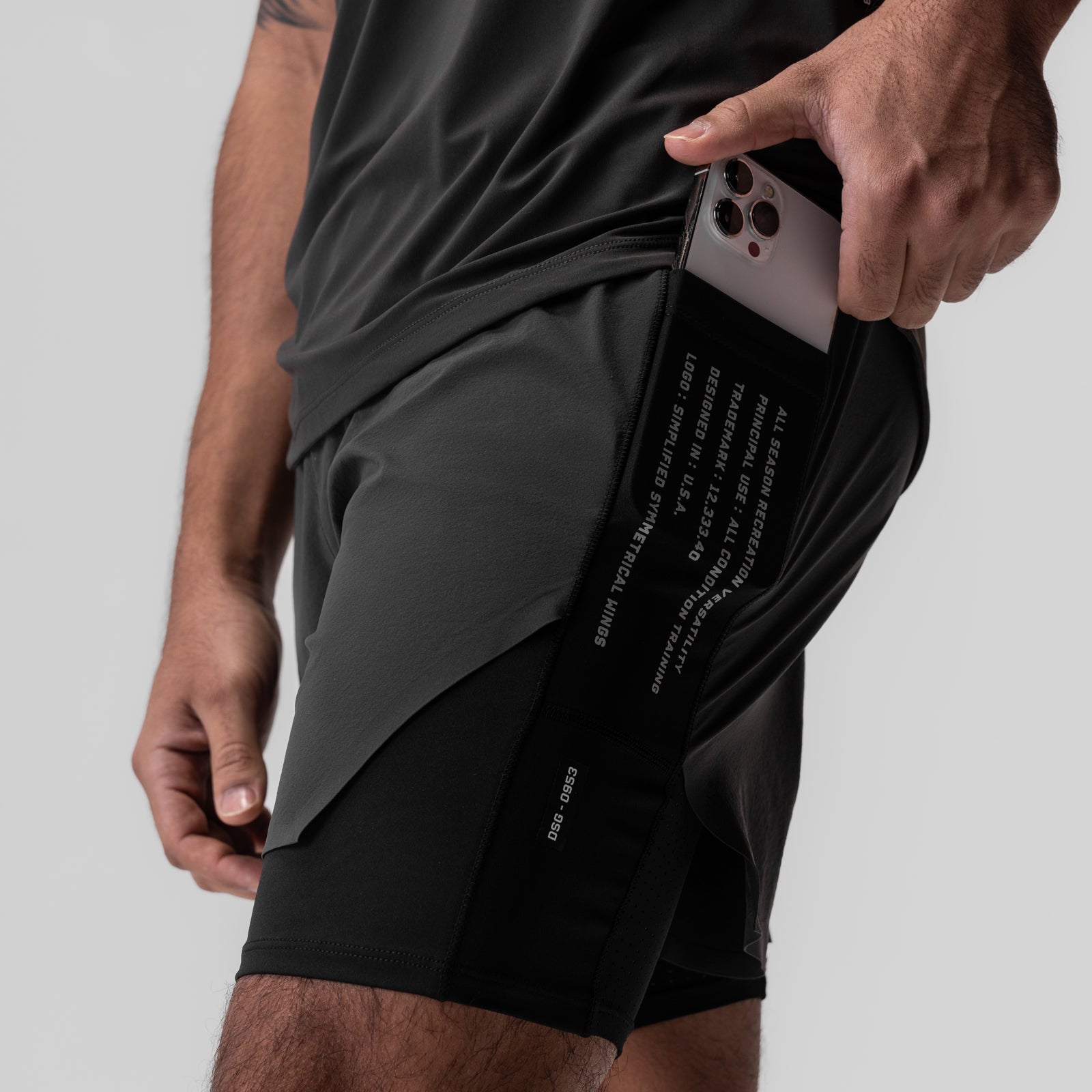 0953. Aerotex™ Hybrid Liner Short Space Grey/Black | ASRV Online
