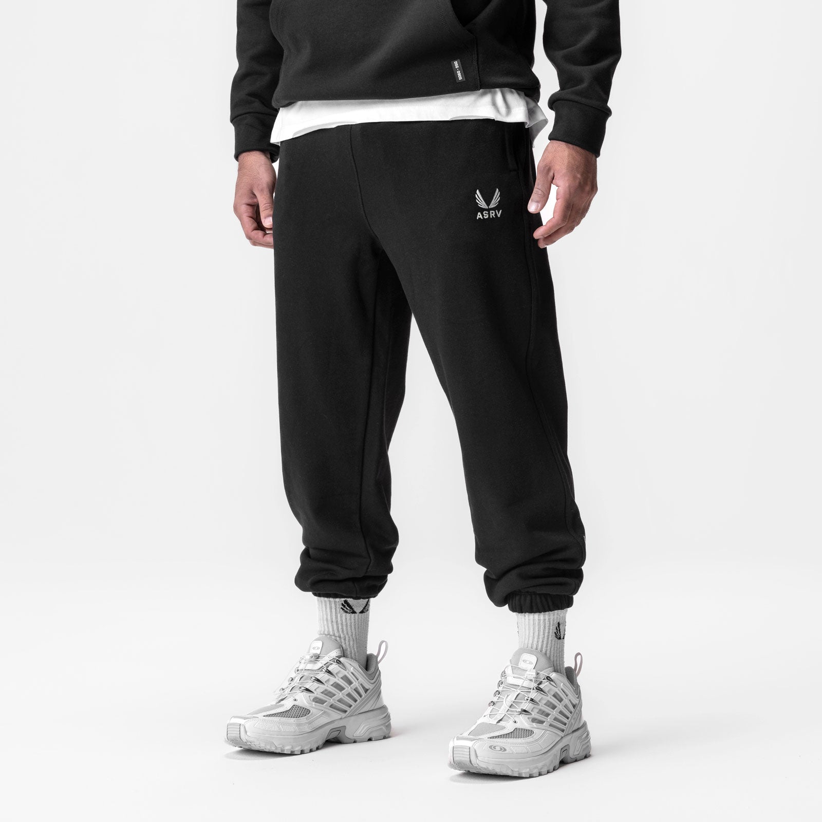 0655. Tech-Terry™ Oversized Sweats Black "Emblem" | ASRV for sale