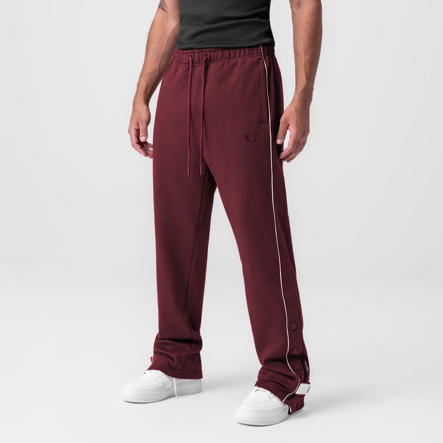 0998. Herringbone Terry Snap Button Sweats Crimson | ASRV sale