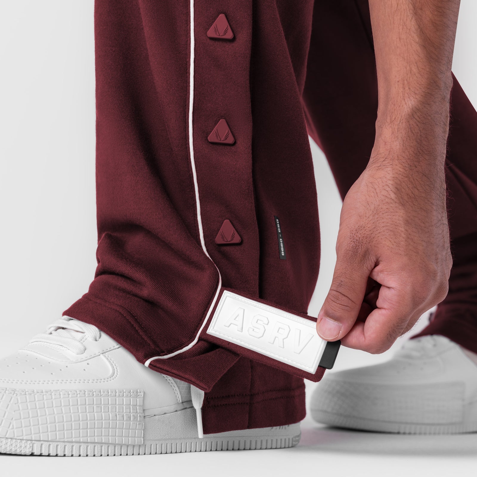0998. Herringbone Terry Snap Button Sweats Crimson | ASRV sale