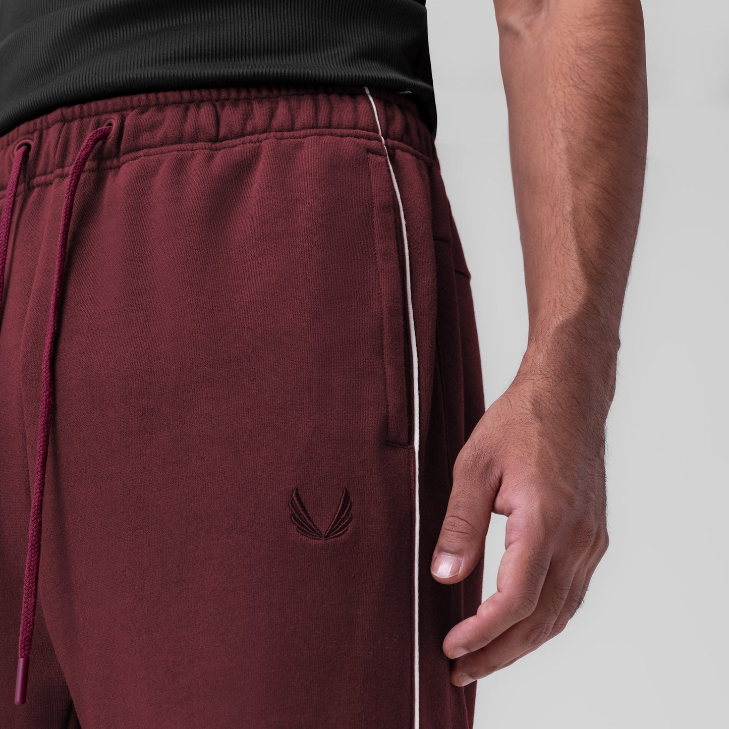 0998. Herringbone Terry Snap Button Sweats Crimson | ASRV sale
