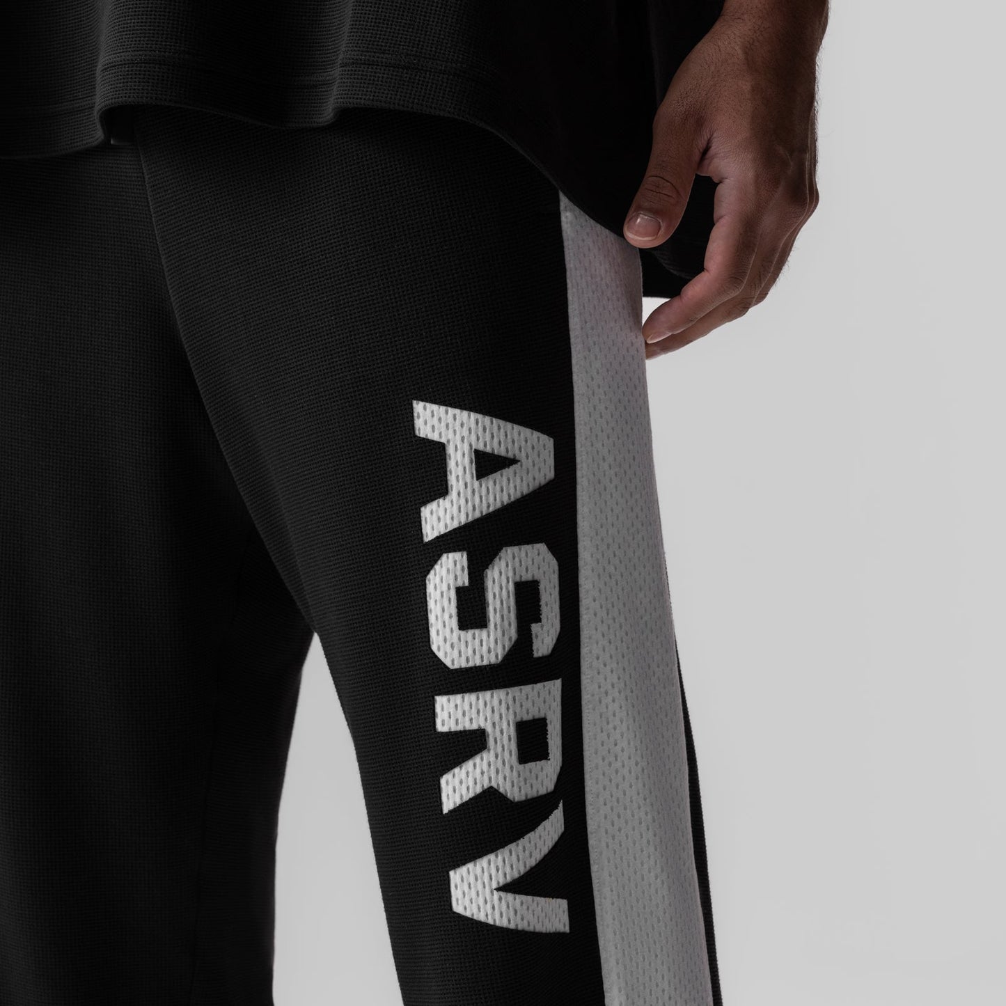0957. Waffle Knit Relaxed Sweatpant Black/White | ASRV on sale