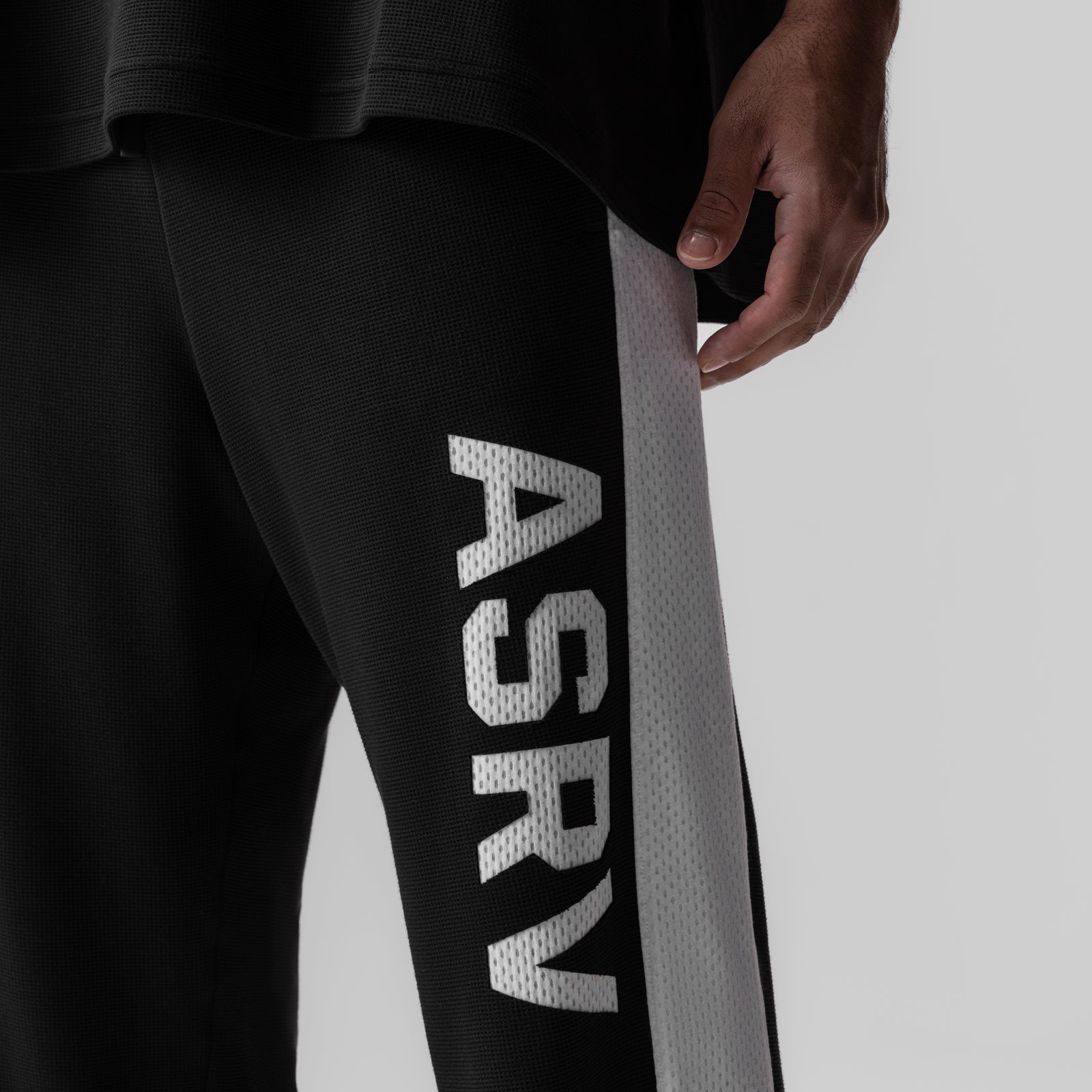 0957. Waffle Knit Relaxed Sweatpant Black/White | ASRV on sale