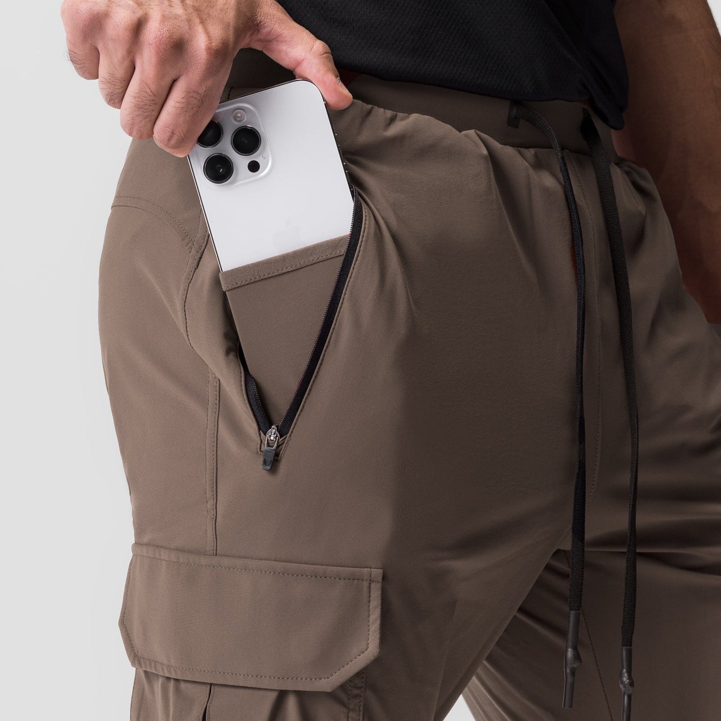0825. Tetra-Lite® Cargo High Rib Jogger Deep Taupe | ASRV Online