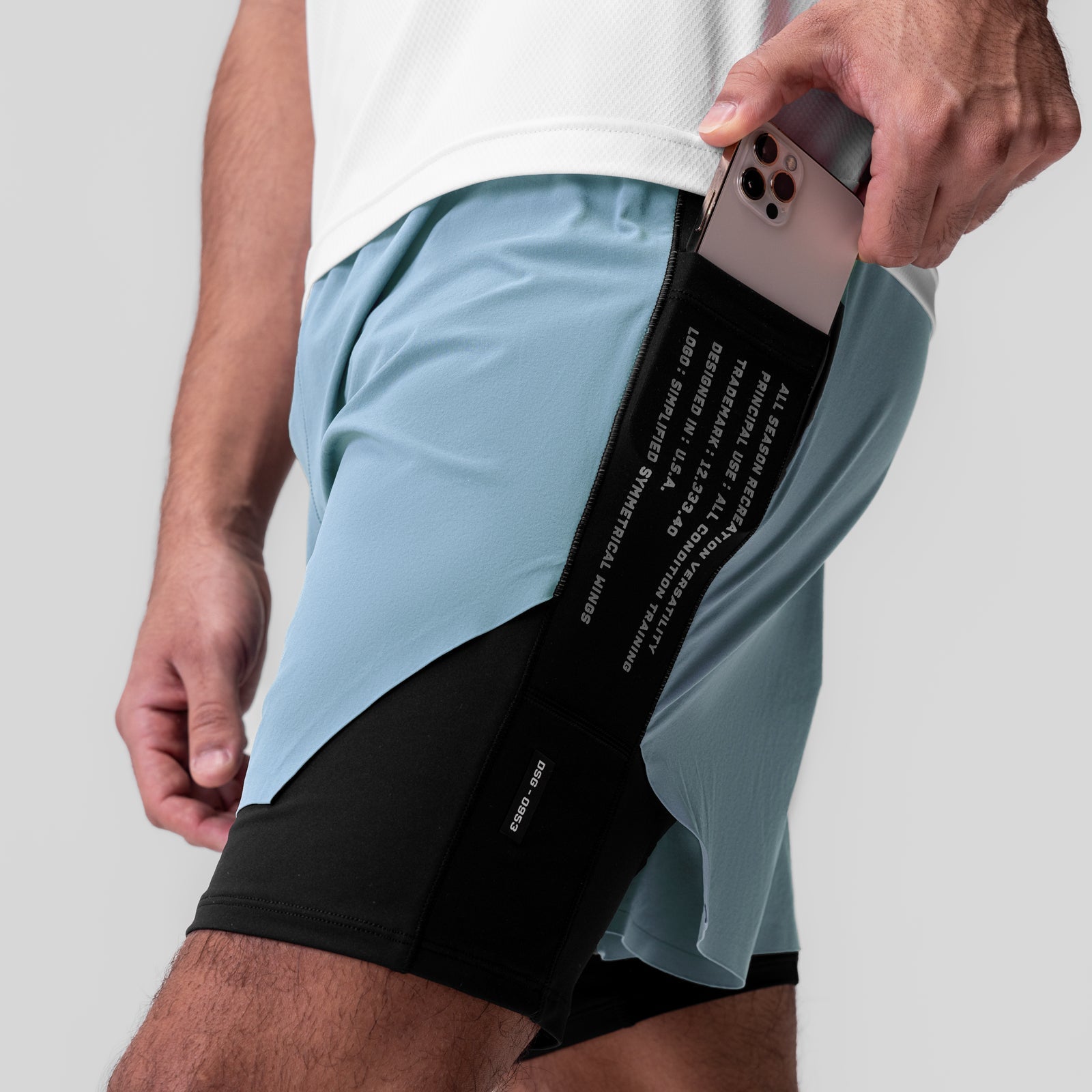 0953. Aerotex™ Hybrid Liner Short Light Sky/Black | ASRV sale