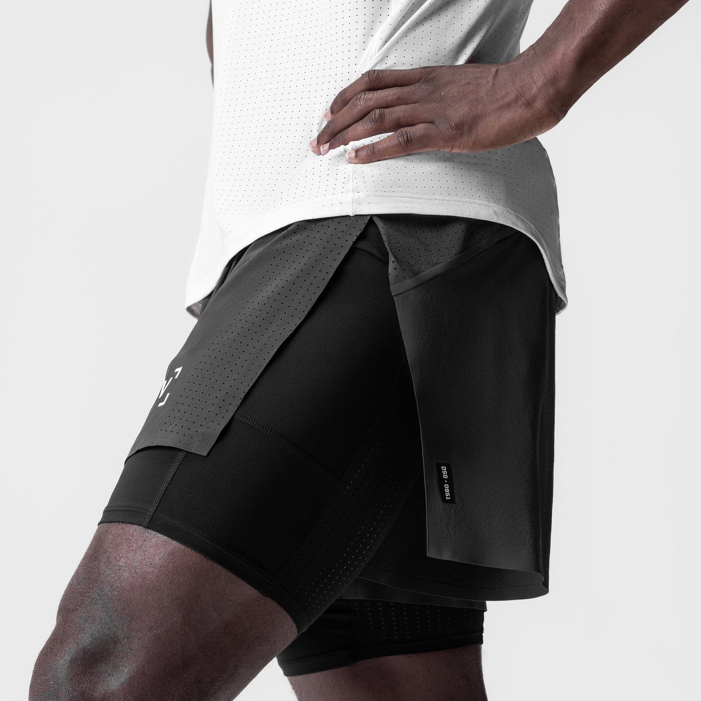 0951. Aerotex™ 4" High Split Liner Short Space Grey | ASRV on sale