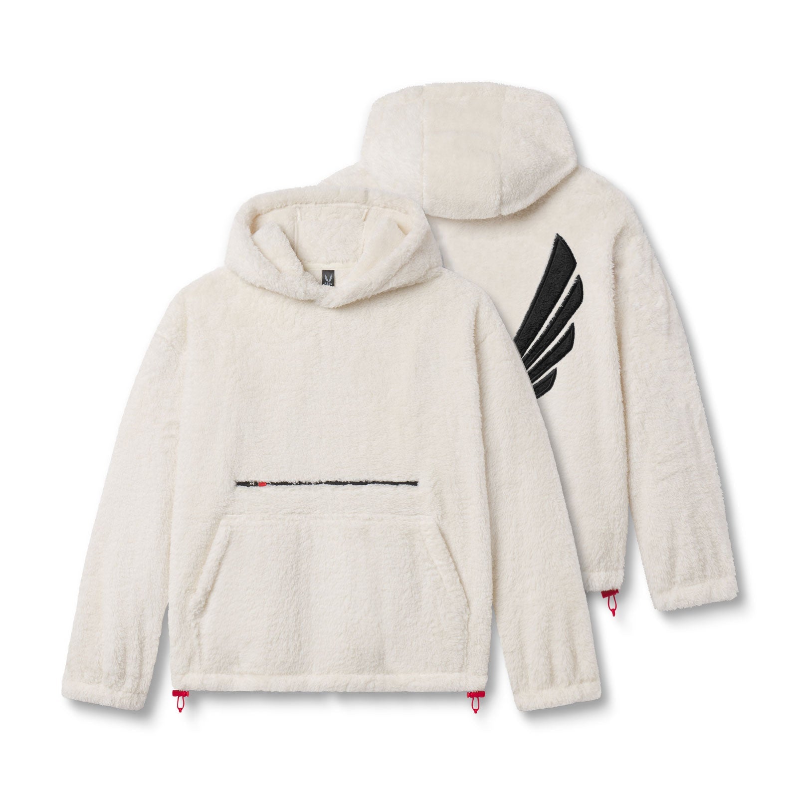 0553. Sherpa Recovery Hoodie Ivory Cream/Black "Wings" | ASRV on sale