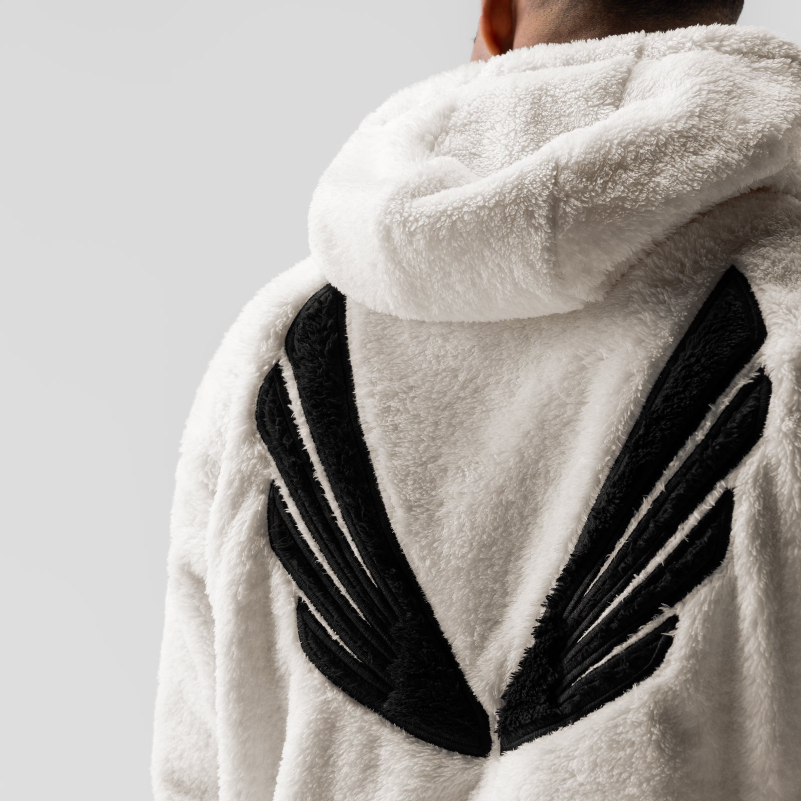 0553. Sherpa Recovery Hoodie Ivory Cream/Black "Wings" | ASRV on sale