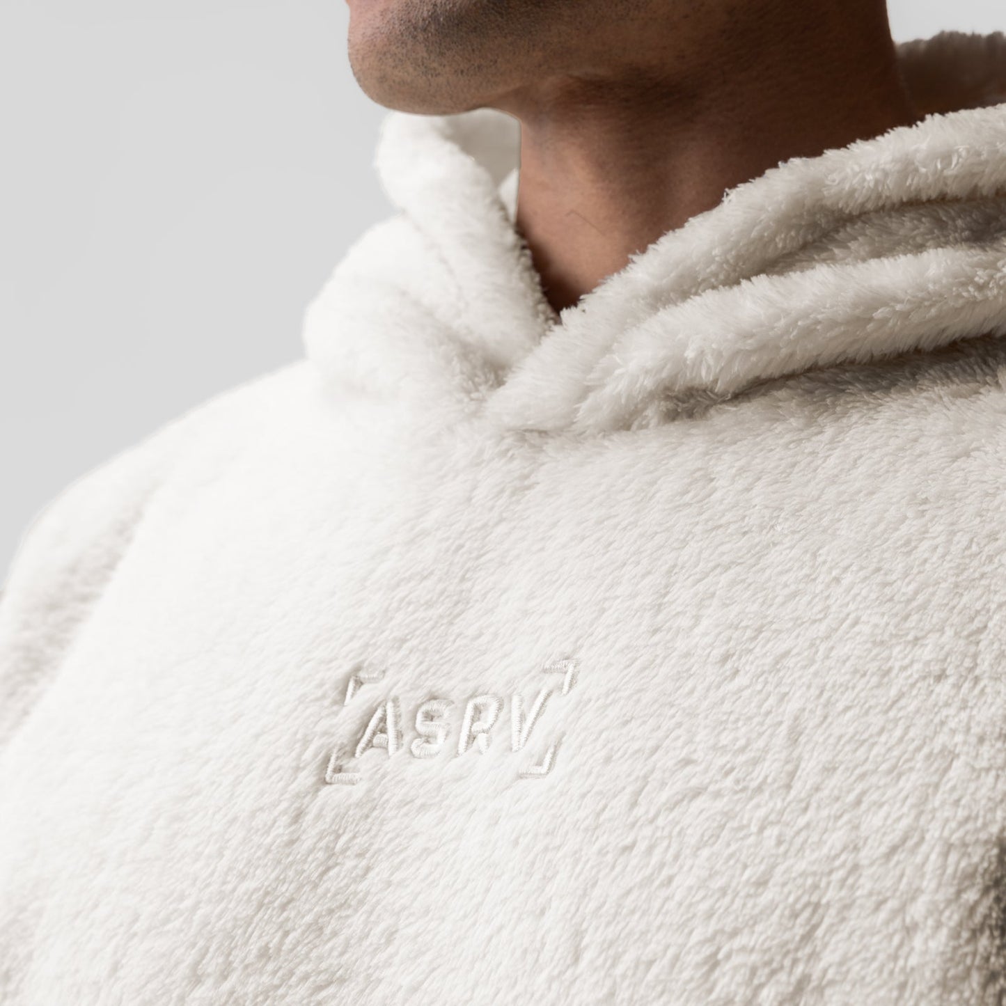 0553. Sherpa Recovery Hoodie Ivory Cream/Black "Wings" | ASRV on sale