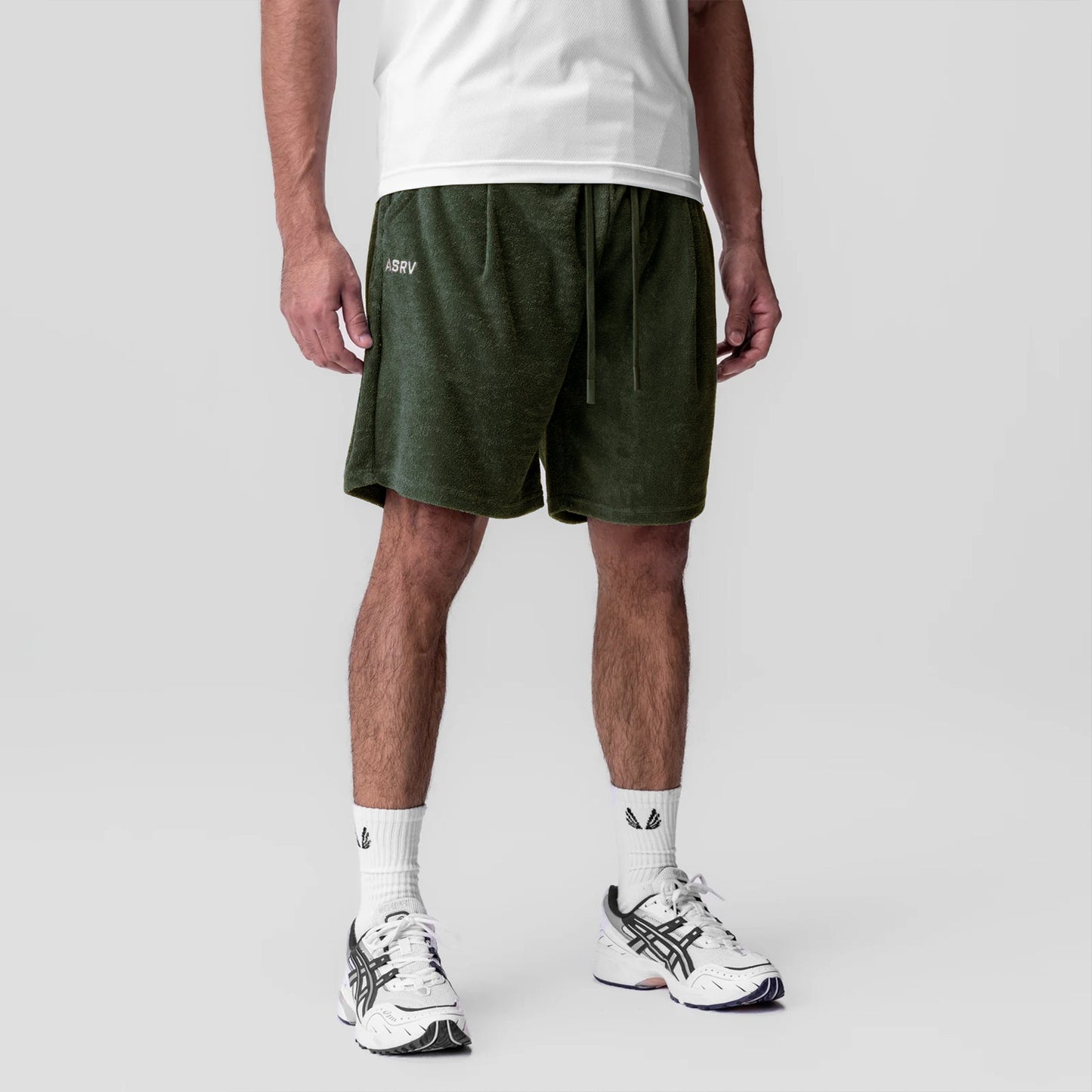 1094. Towel Terry Relaxed Short Olive | ASRV Discount