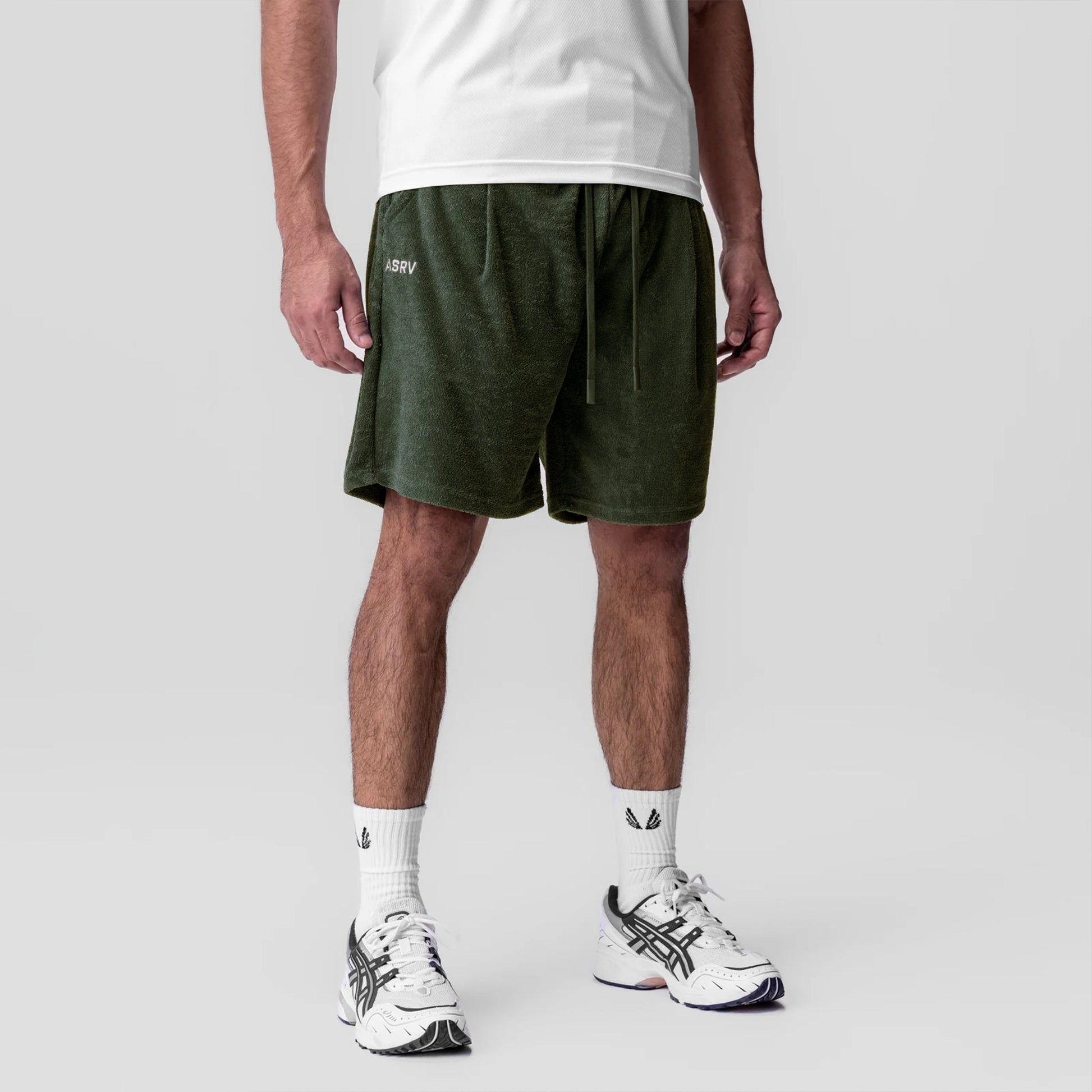 1094. Towel Terry Relaxed Short Olive | ASRV Discount