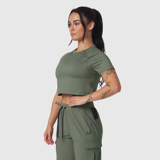 W018. AeroSilver® Cropped Tee Sage | ASRV US