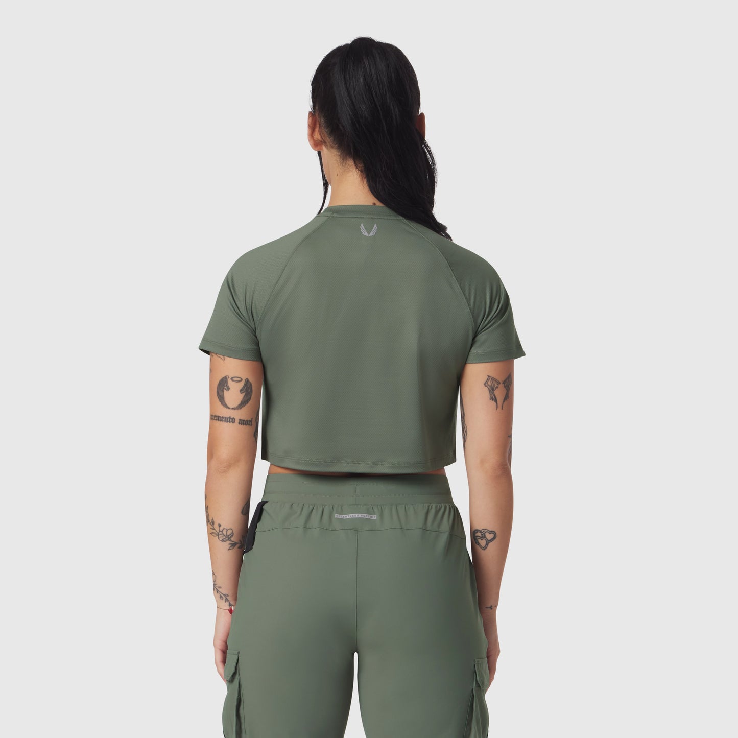 W018. AeroSilver® Cropped Tee Sage | ASRV US