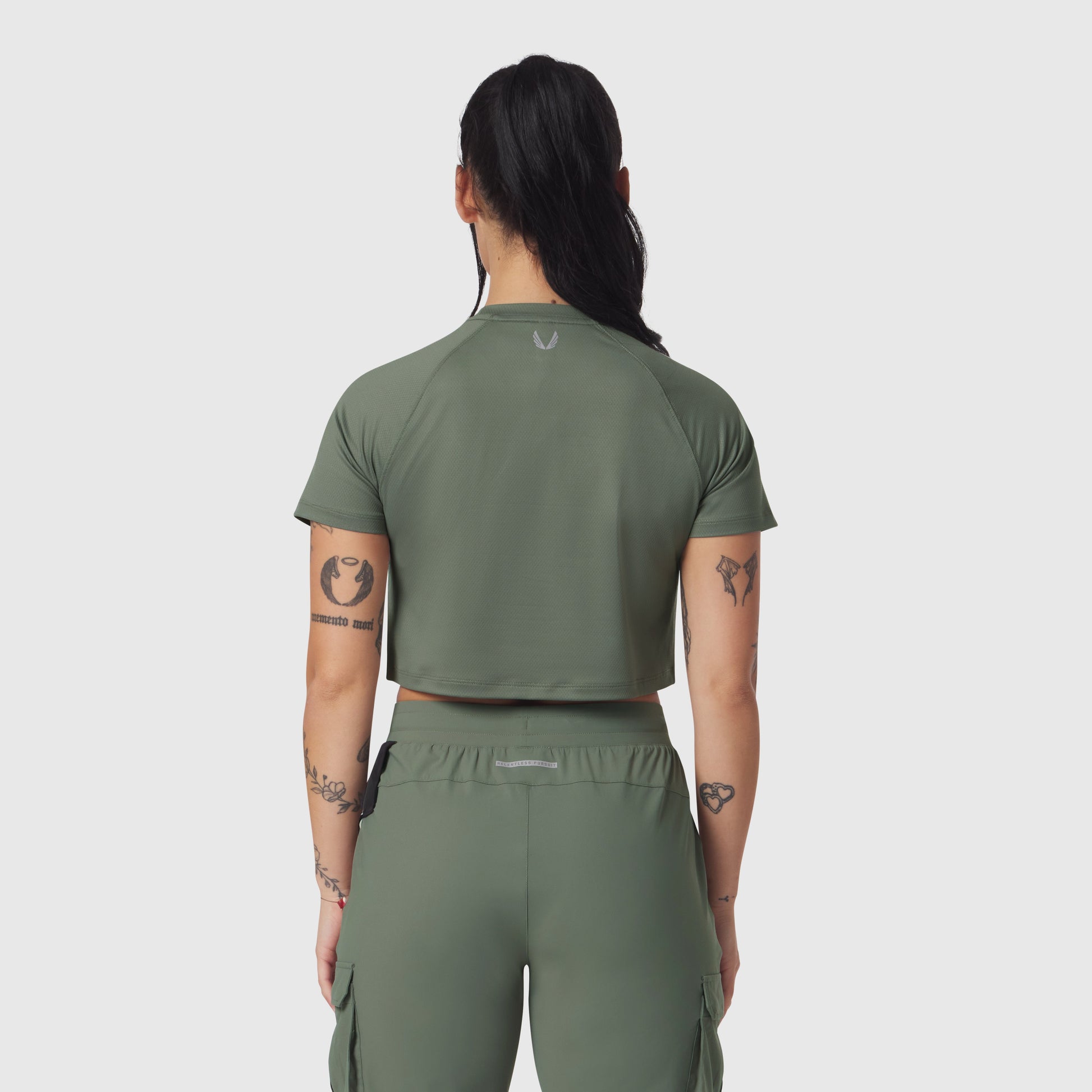 W018. AeroSilver® Cropped Tee Sage | ASRV US