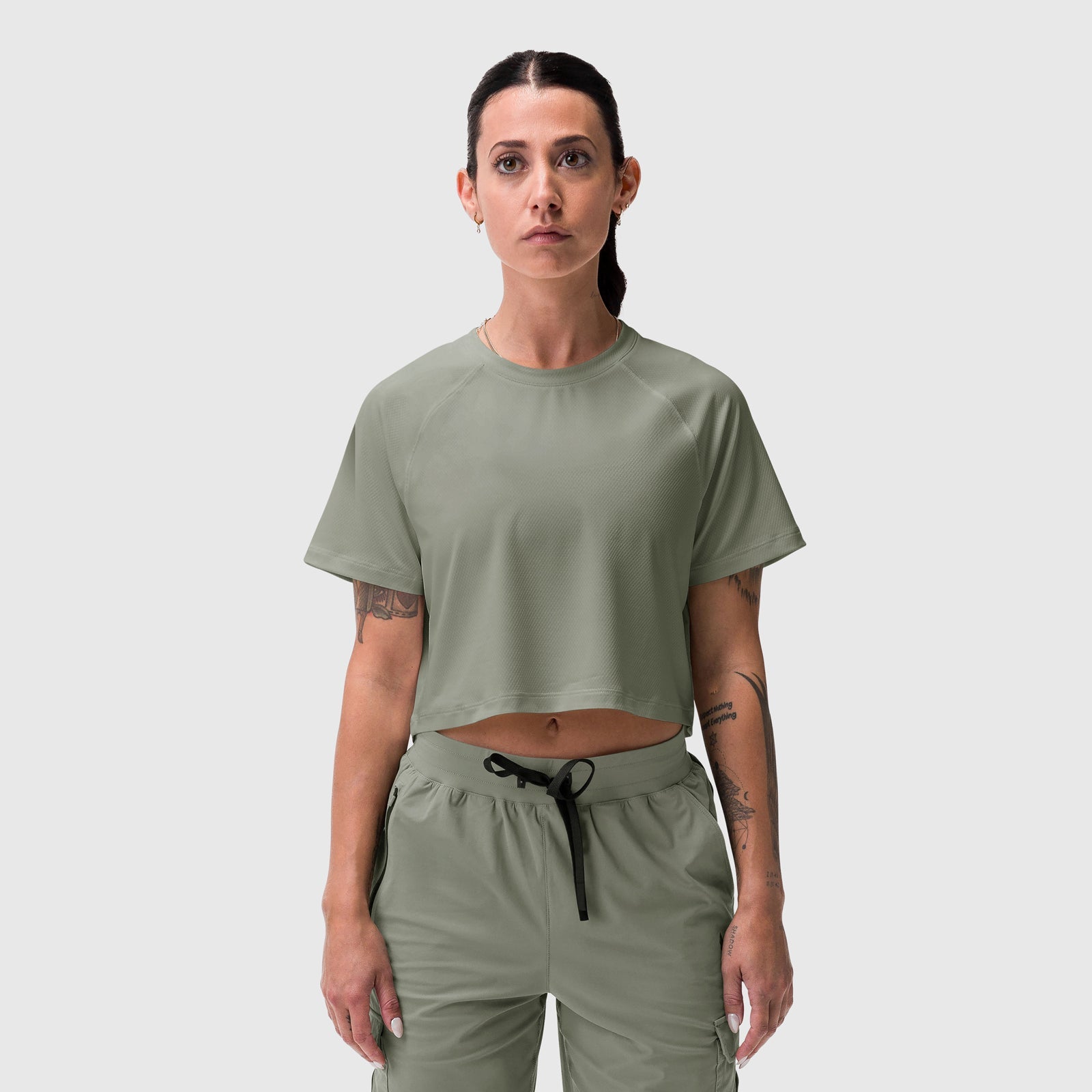 W018. AeroSilver® Cropped Tee Sage | ASRV US
