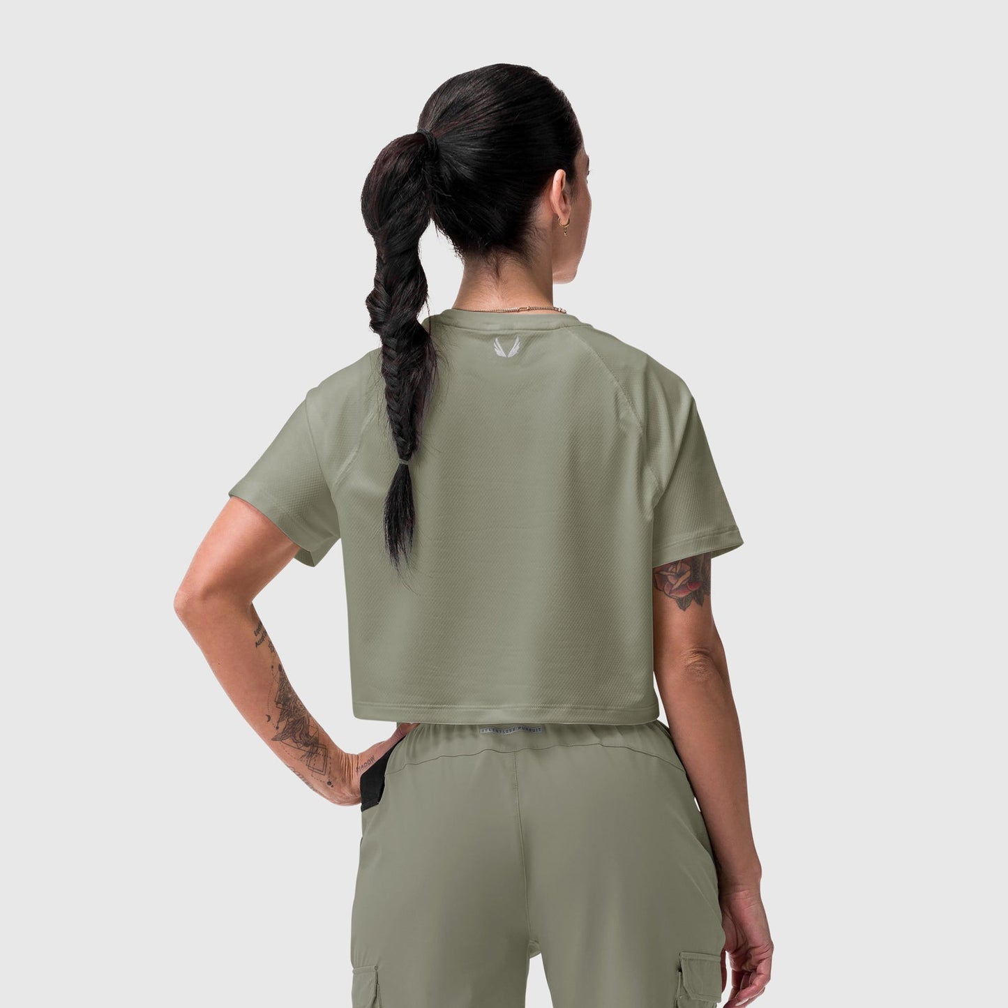 W018. AeroSilver® Cropped Tee Sage | ASRV US